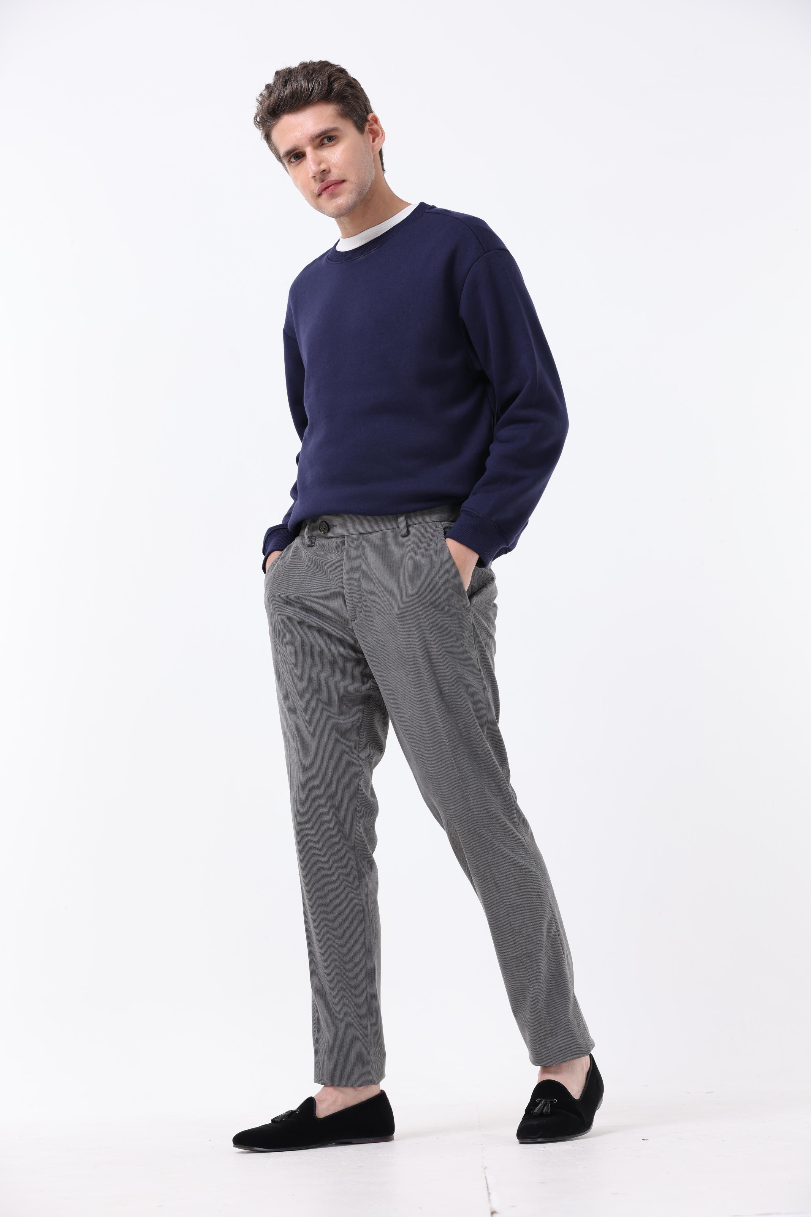 Statement Corduroy Trouser In Grey