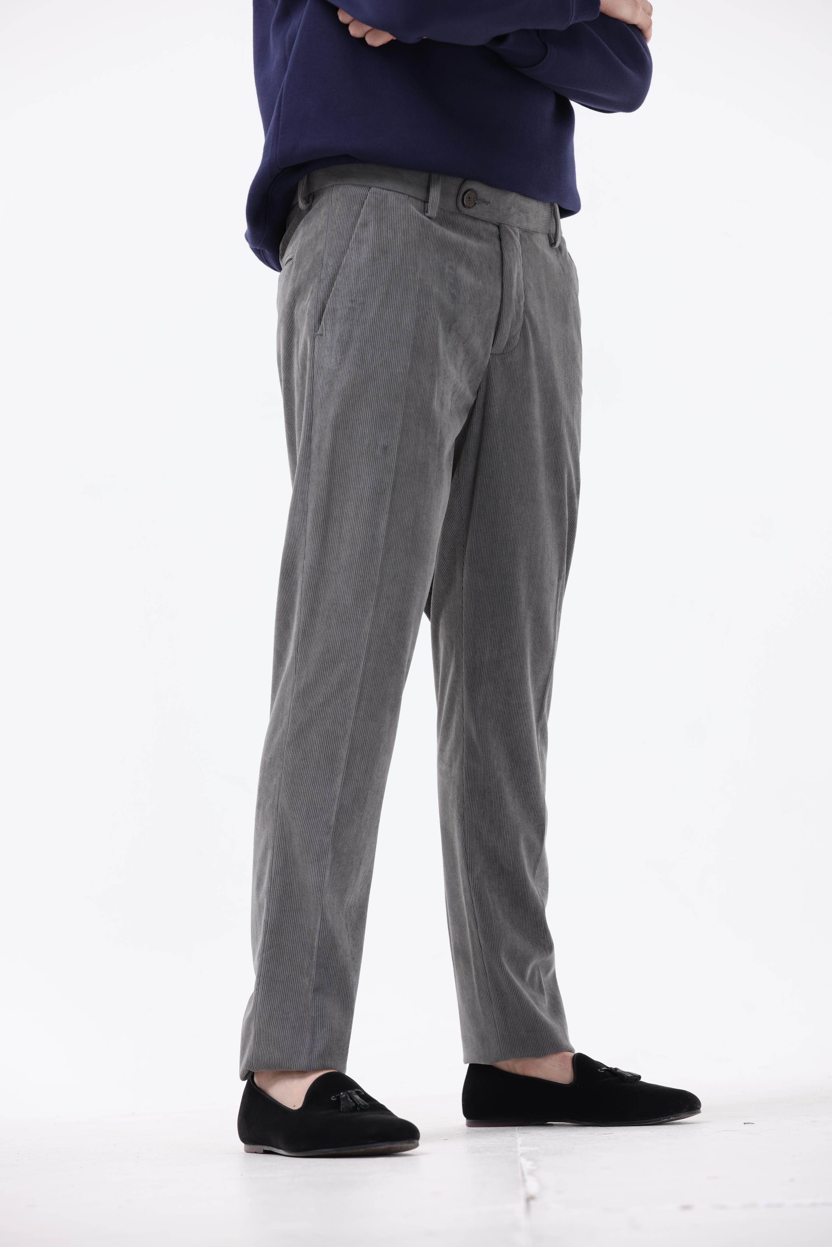 Statement Corduroy Trouser In Grey