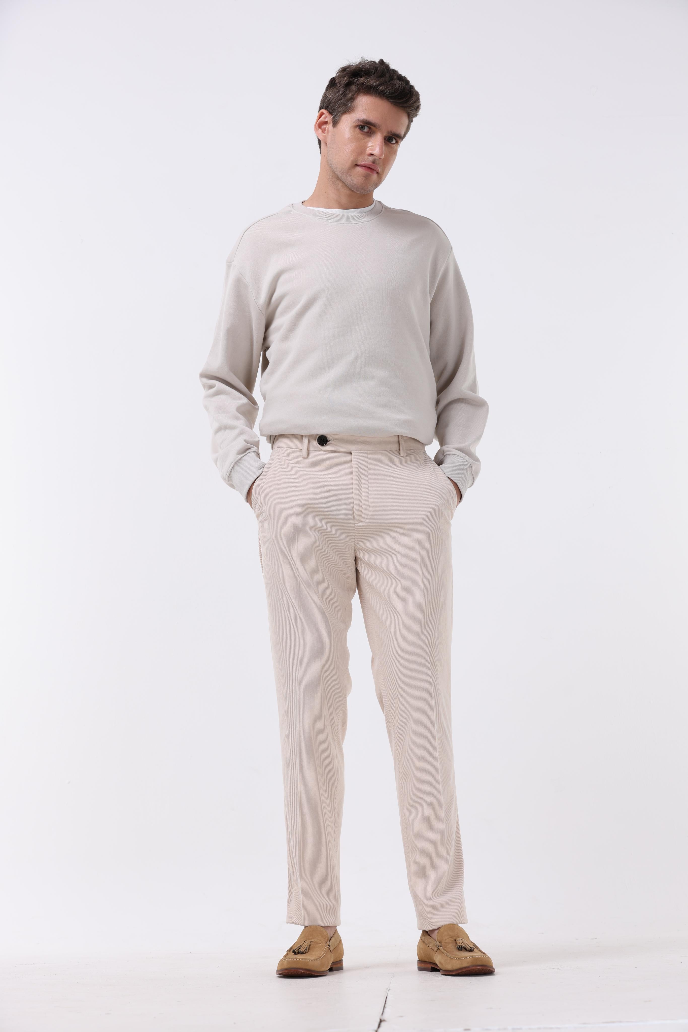 Statement Corduroy Trouser In Cream