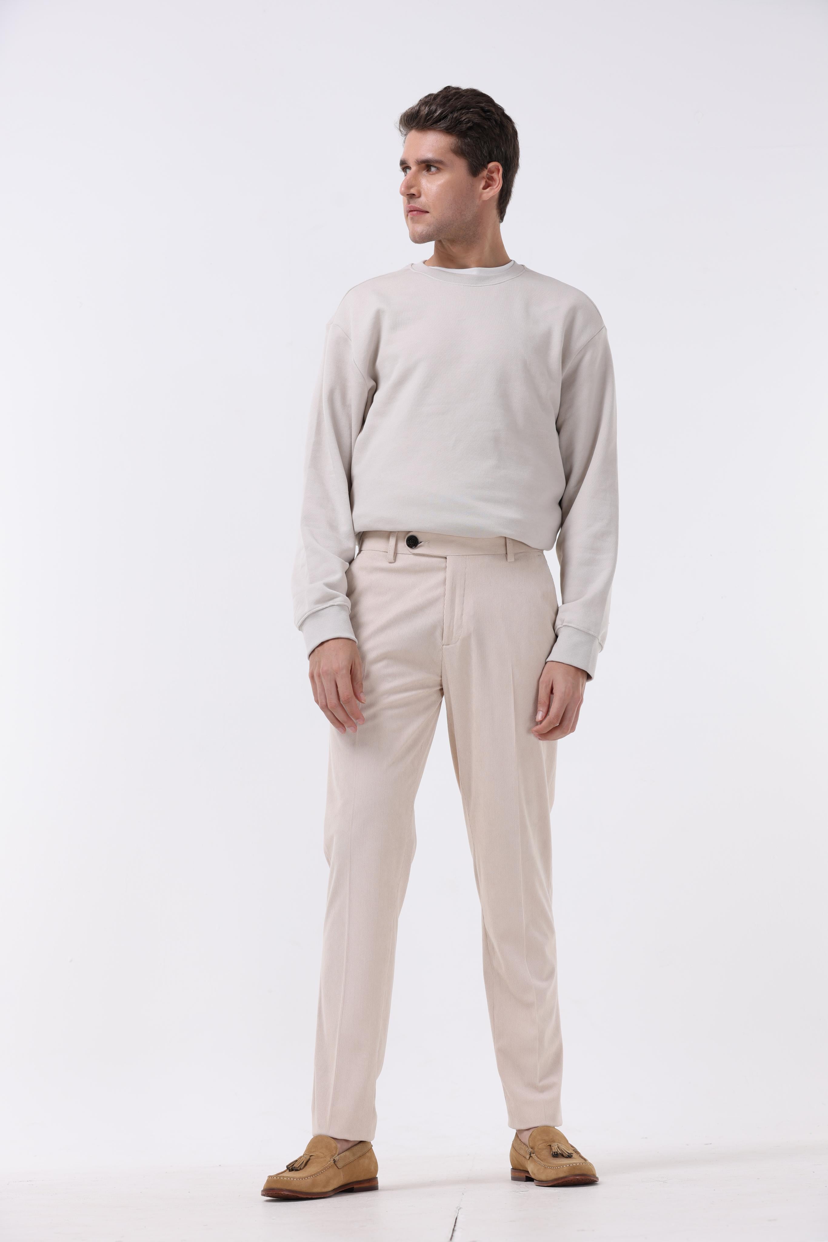 Statement Corduroy Trouser In Cream