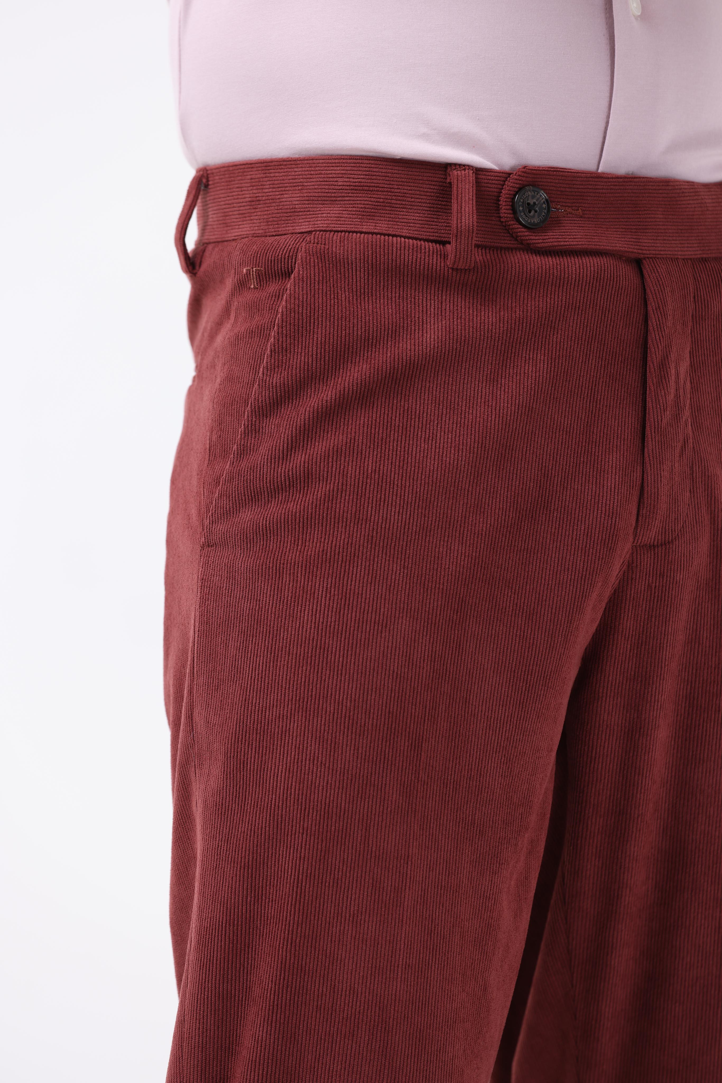 Statement Corduroy Trouser In Wine