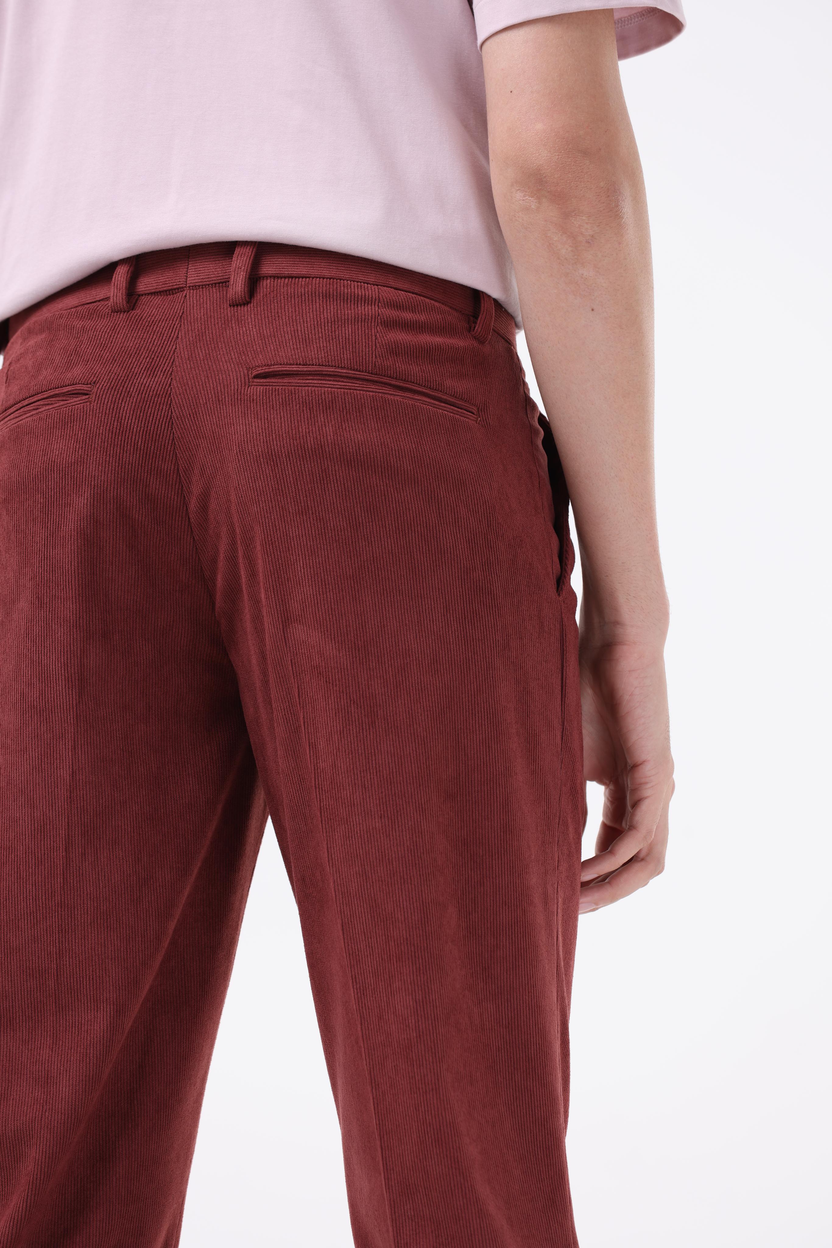 Statement Corduroy Trouser In Wine