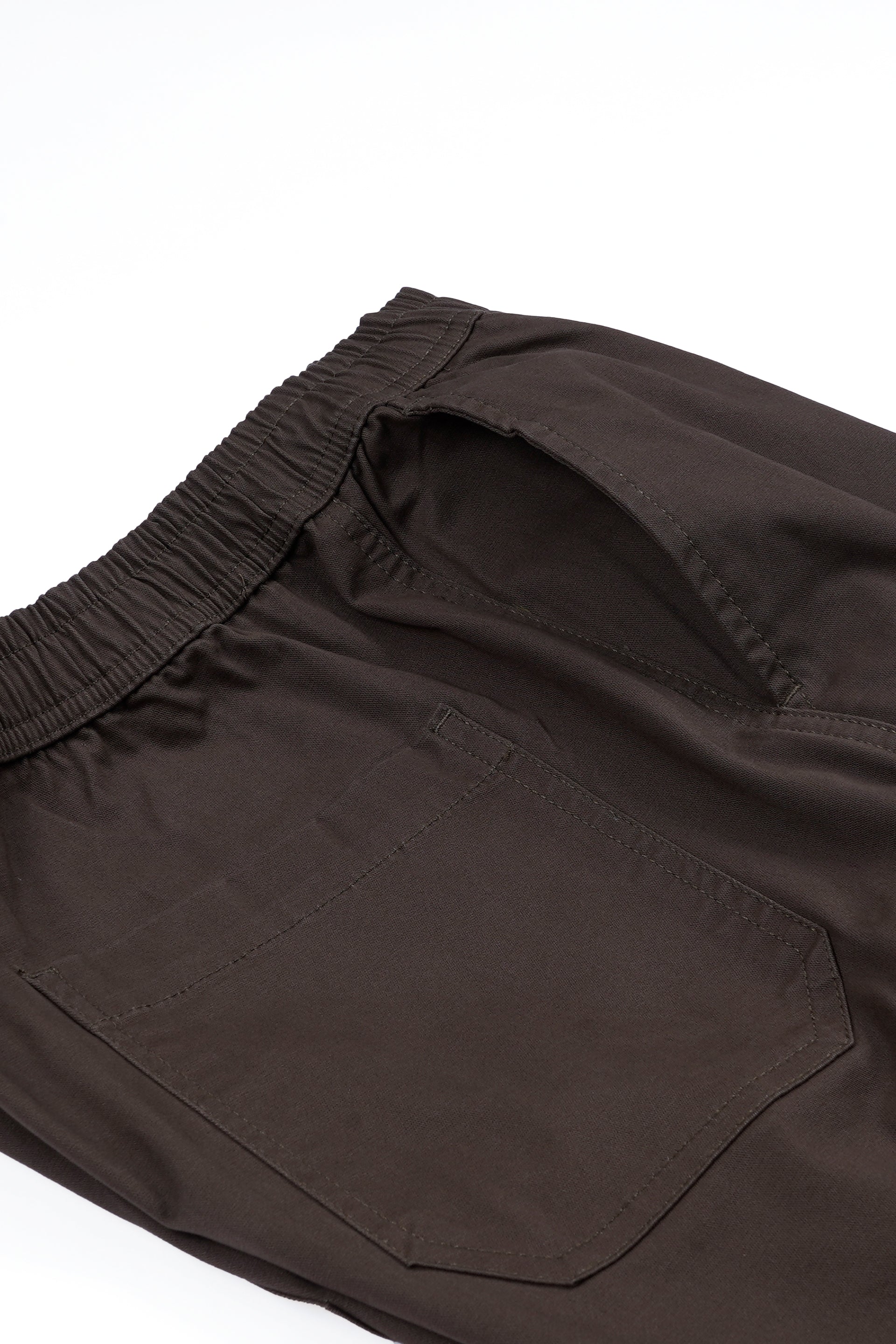 SOFT COTTON RELAXED FLEXIWAIST PANTS IN BROWN