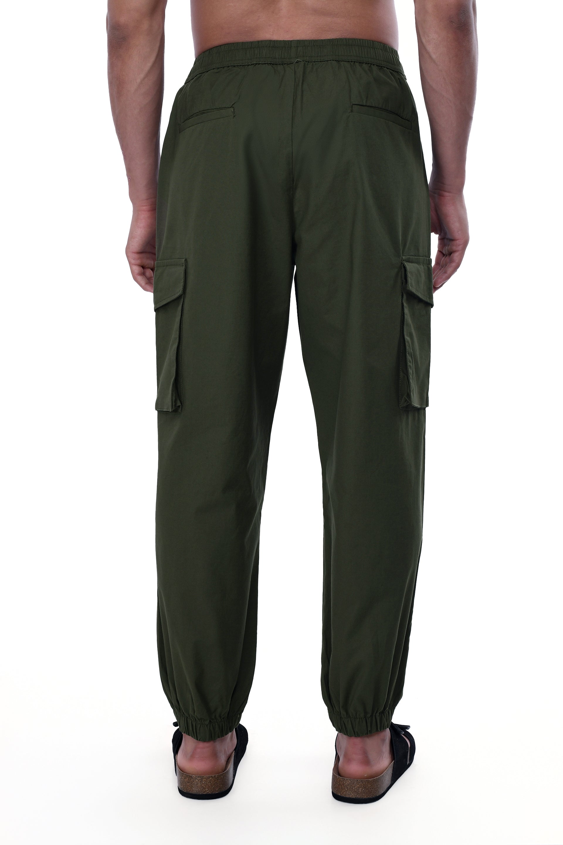 RELAXED LIGHT COTTON JOGGERS IN GREEN
