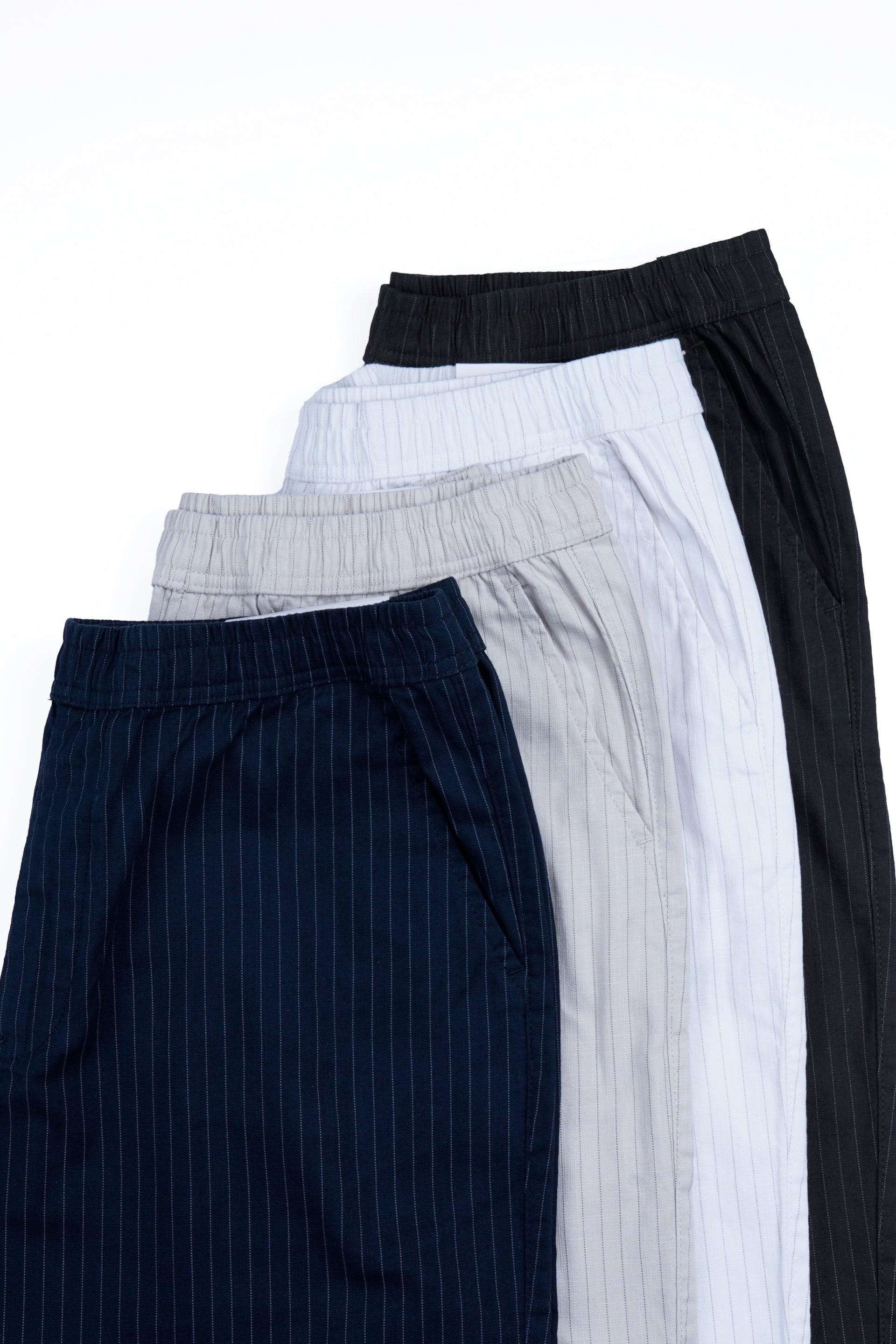Relaxed Striped Cotton Pant In Grey