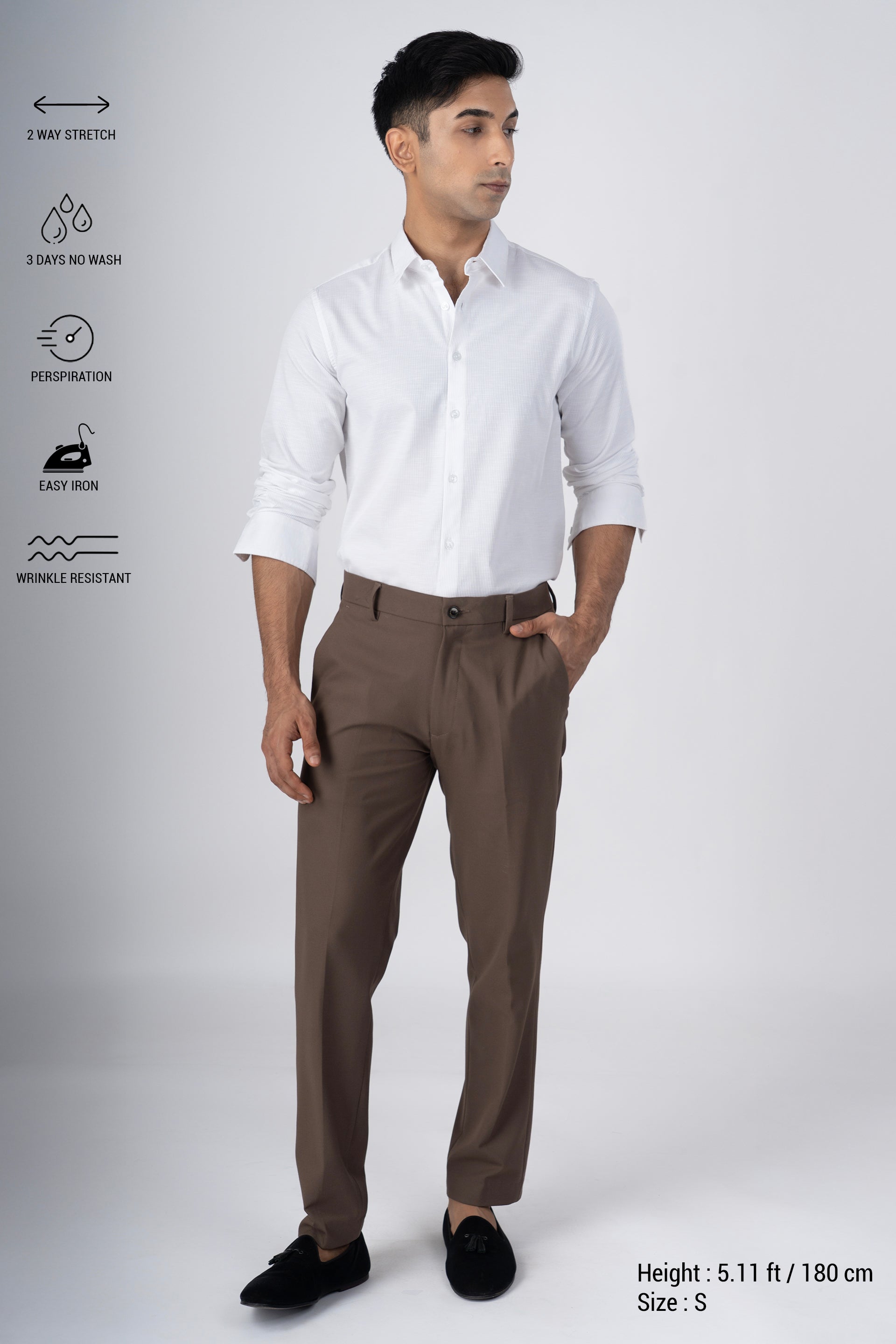 Easy Iron Textured Shirt In White