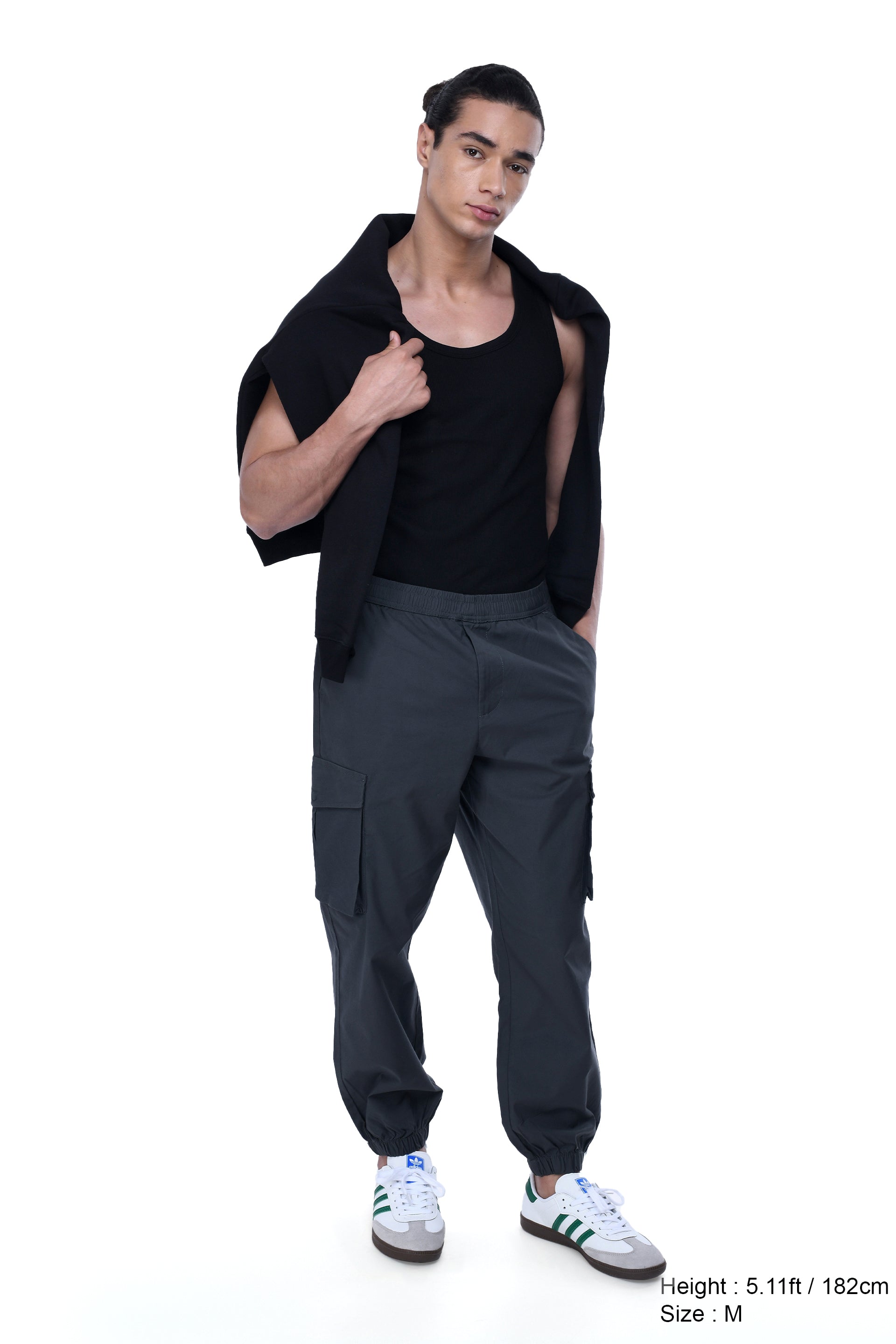 RELAXED LIGHT COTTON JOGGERS IN GREY