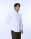 Easy Iron Textured Mandarin Shirt In White