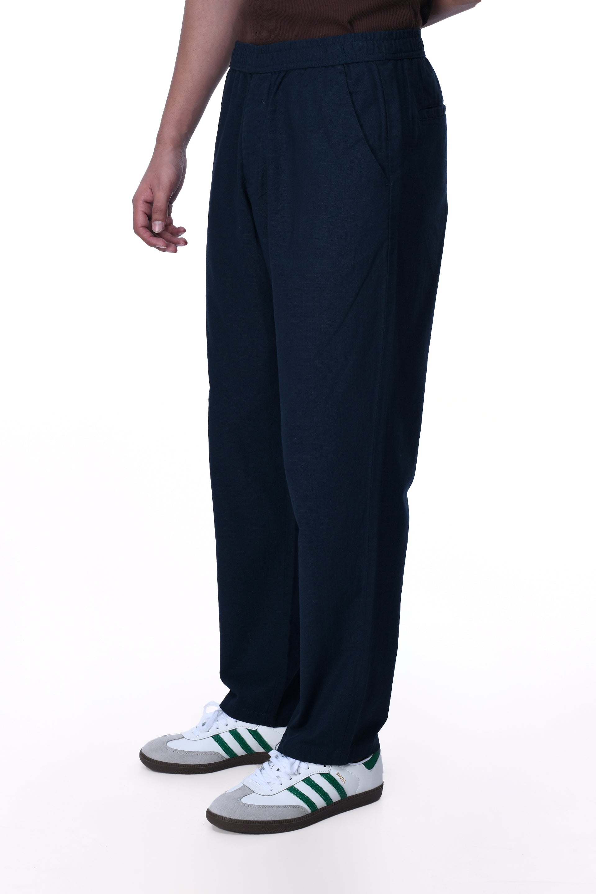 RAW SLUB RELAXED FLEXIWAIST PANTS IN BLUE