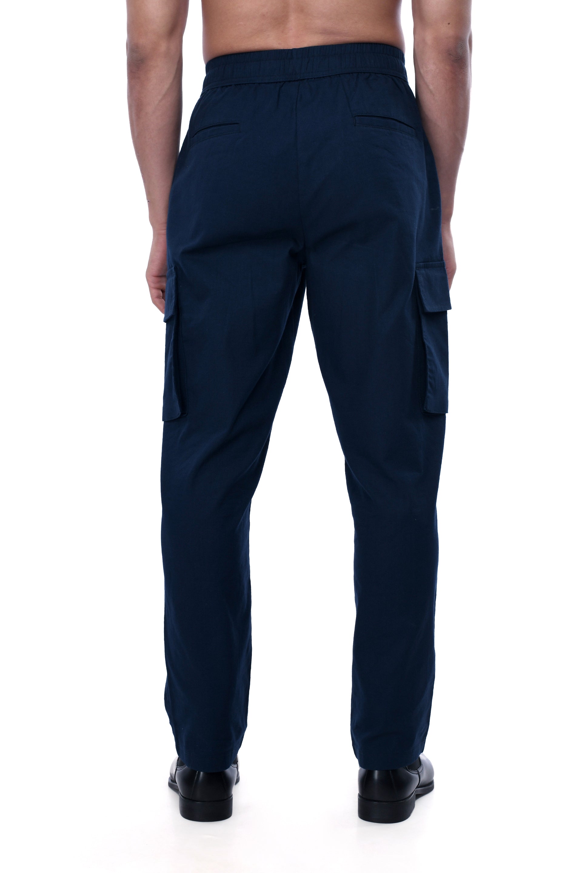 TEXTURED RELAXED FLEXIWAIST CARGO IN BLUE