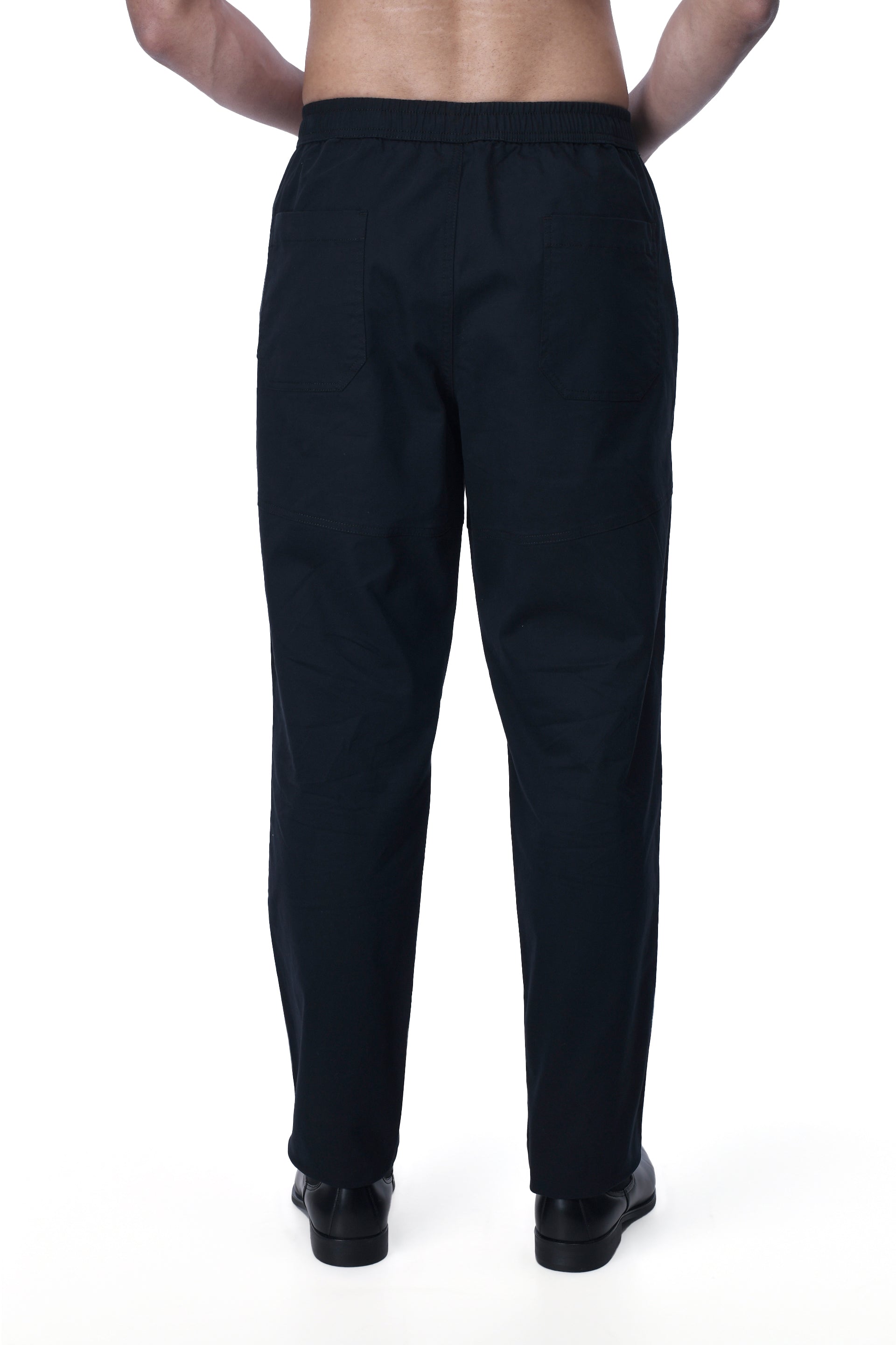 SOFT COTTON RELAXED FLEXIWAIST PANTS IN BLACK