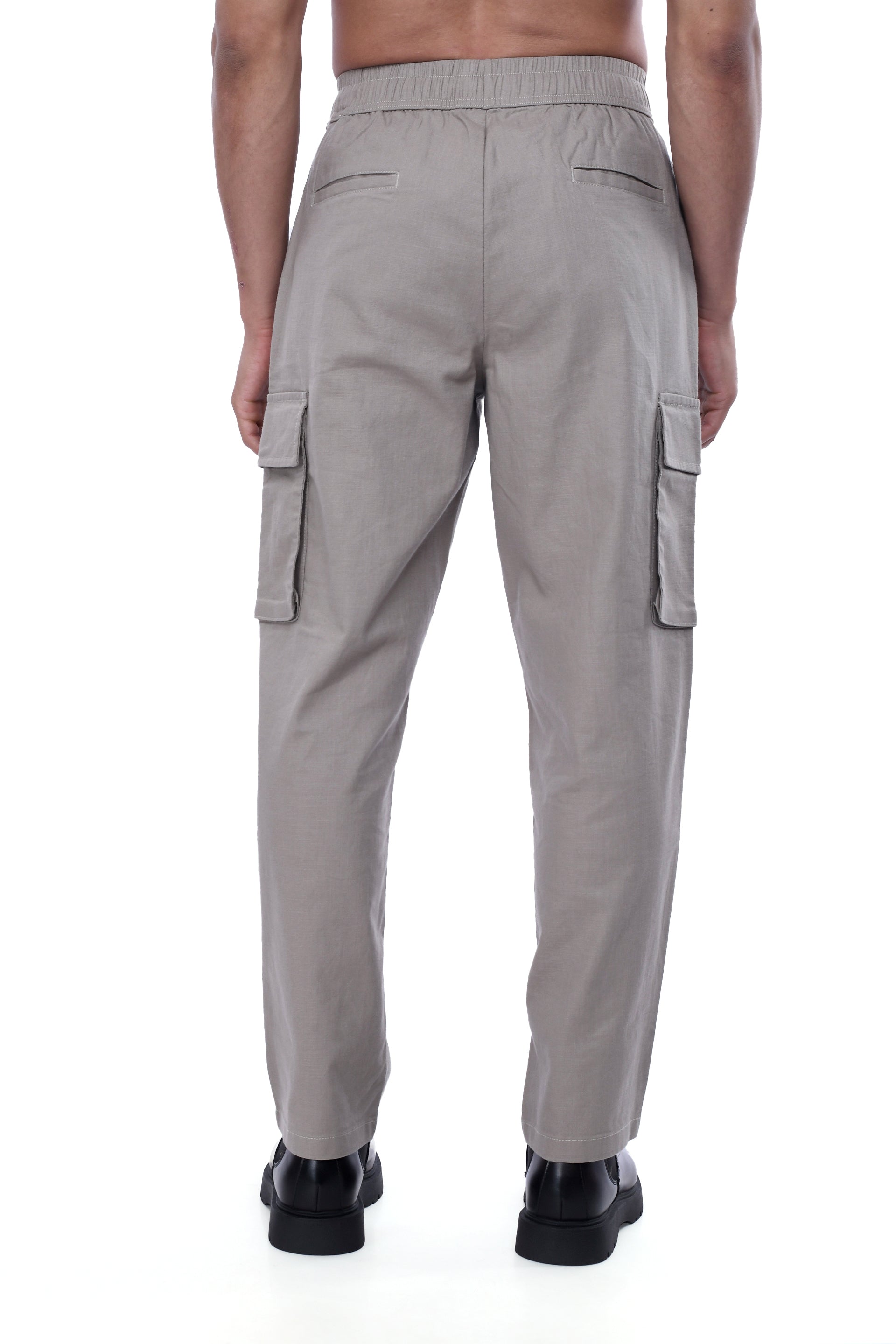 TEXTURED RELAXED FLEXIWAIST CARGO IN BEIGE