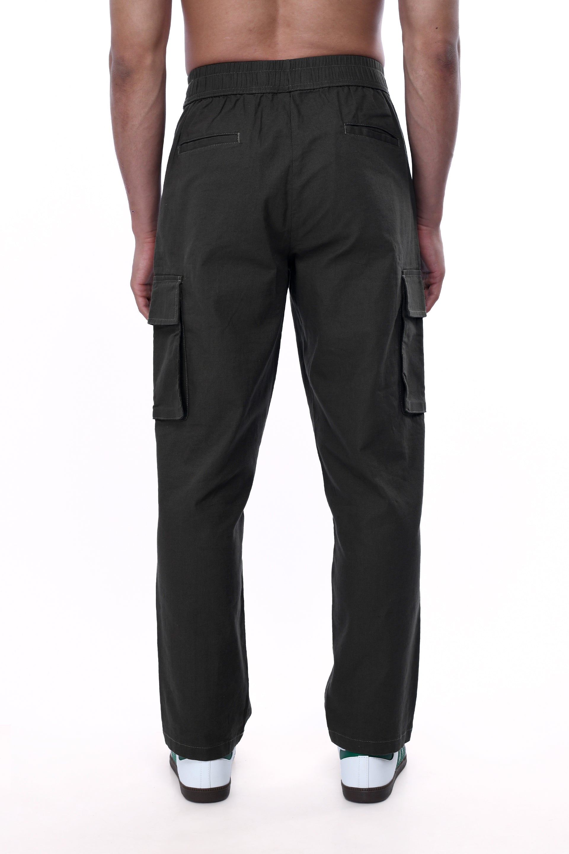TEXTURED RELAXED FLEXIWAIST CARGO IN GREEN