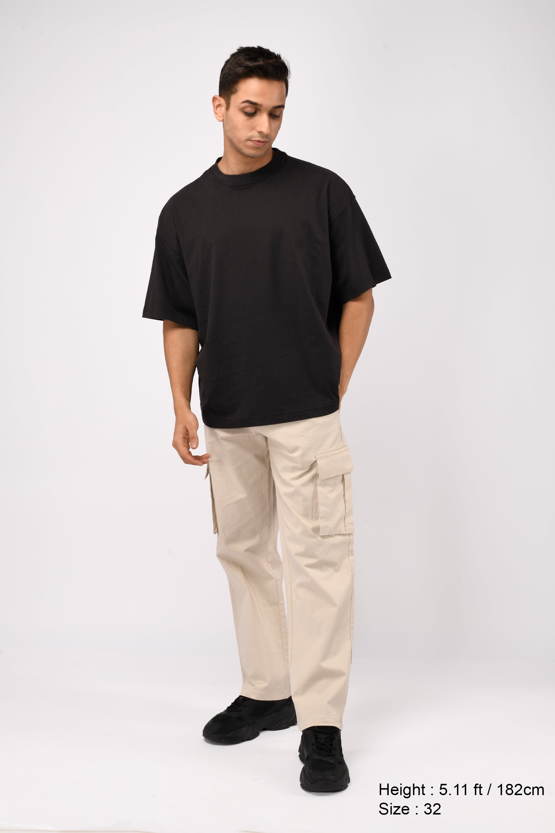 FINEST TWILL RELAXED CARGOS IN CREAM