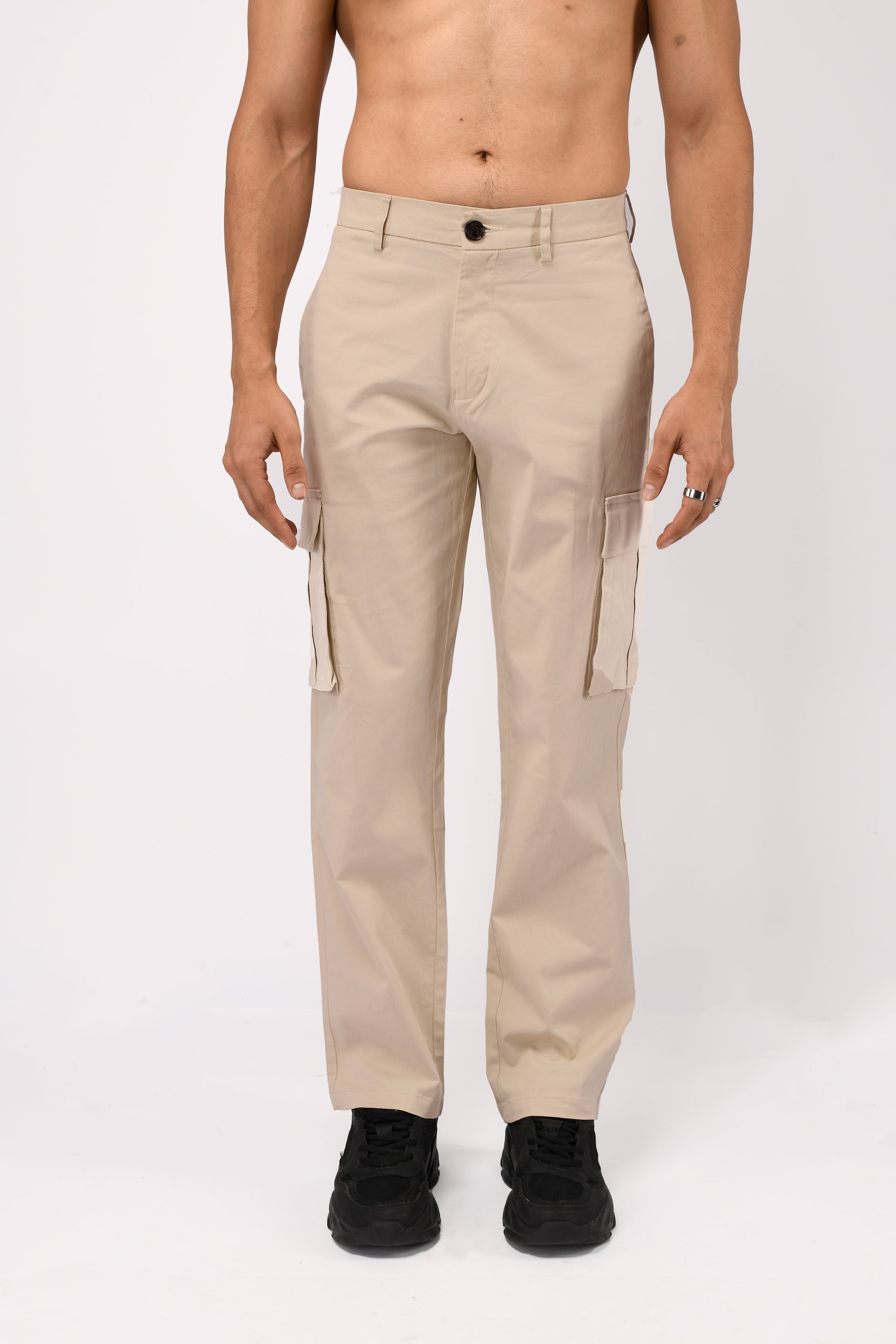 FINEST TWILL RELAXED CARGOS IN CREAM