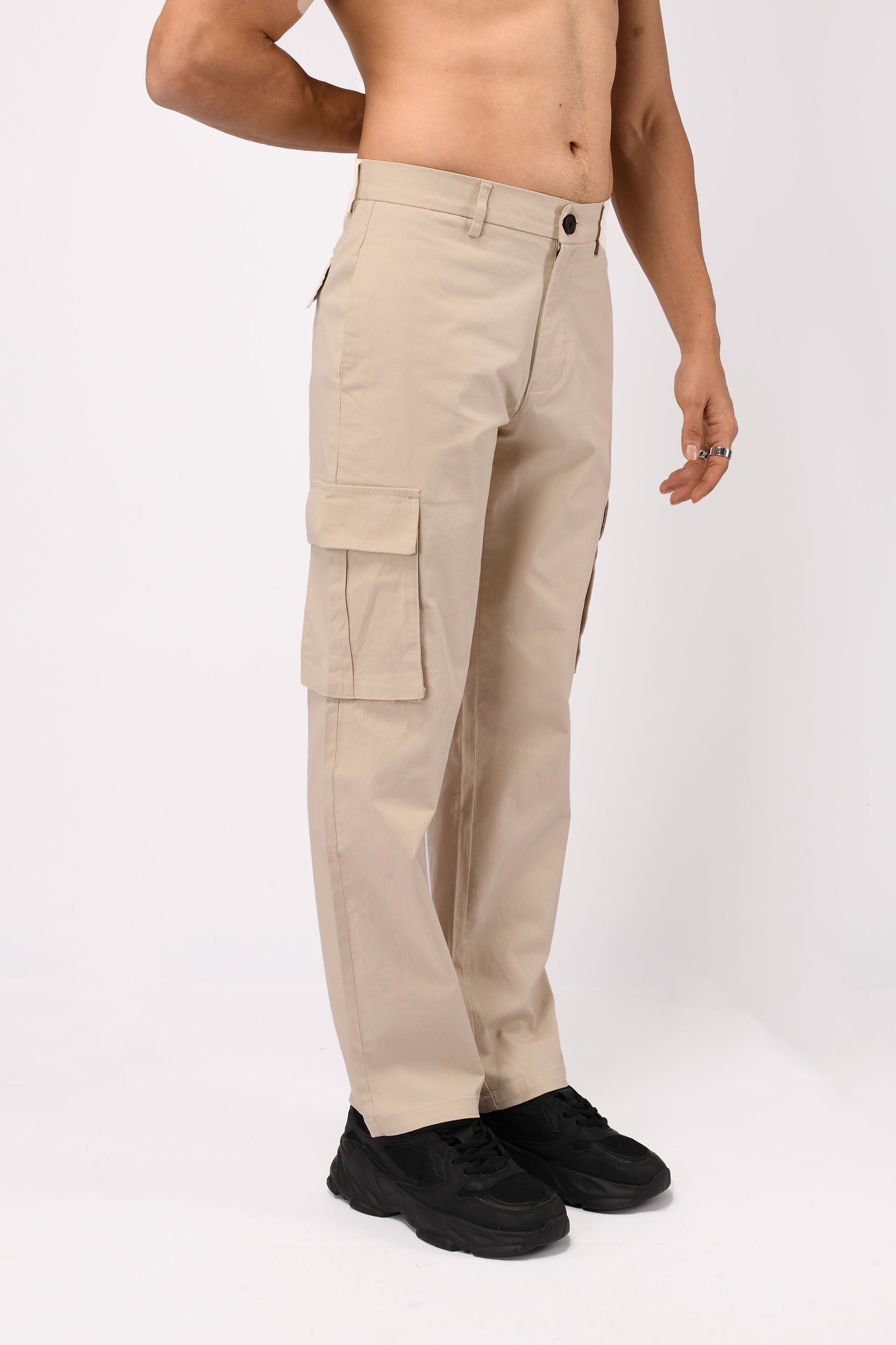 FINEST TWILL RELAXED CARGOS IN CREAM