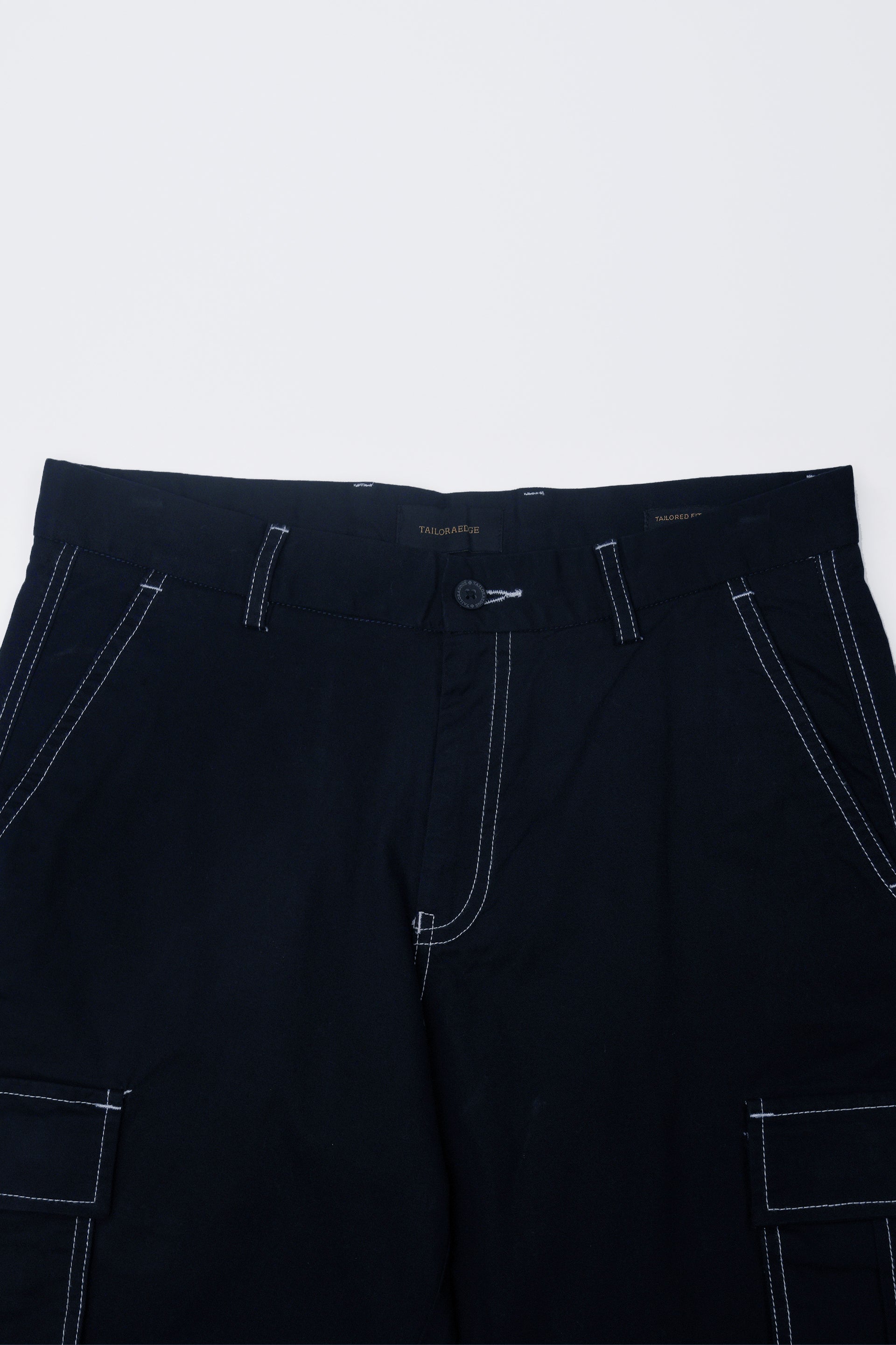 CONTRAST STITCH RELAXED CARGOS IN NAVY