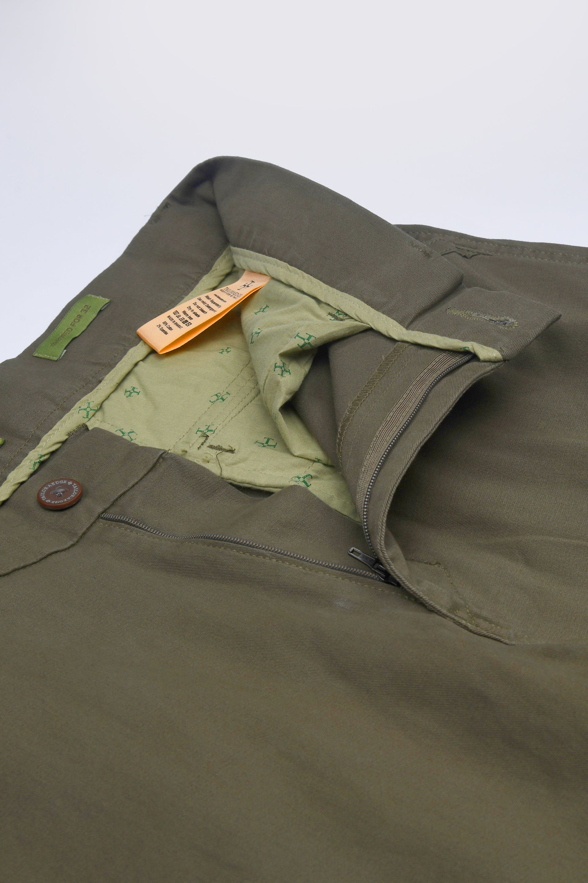 Utility Zip Tailored Cargo Pants In Olive