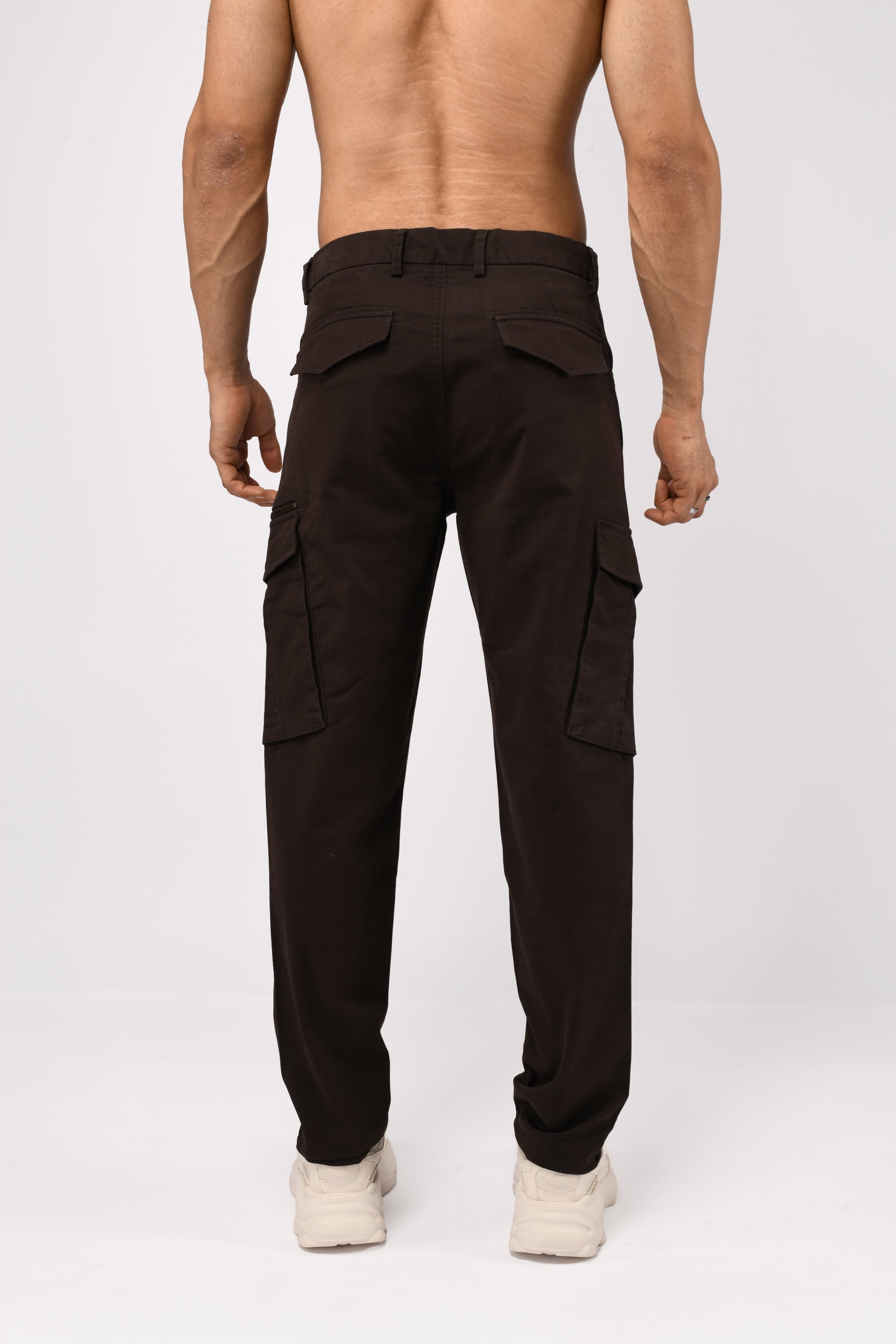 UTILITY ZIP CARGO PANTS IN COFFEE