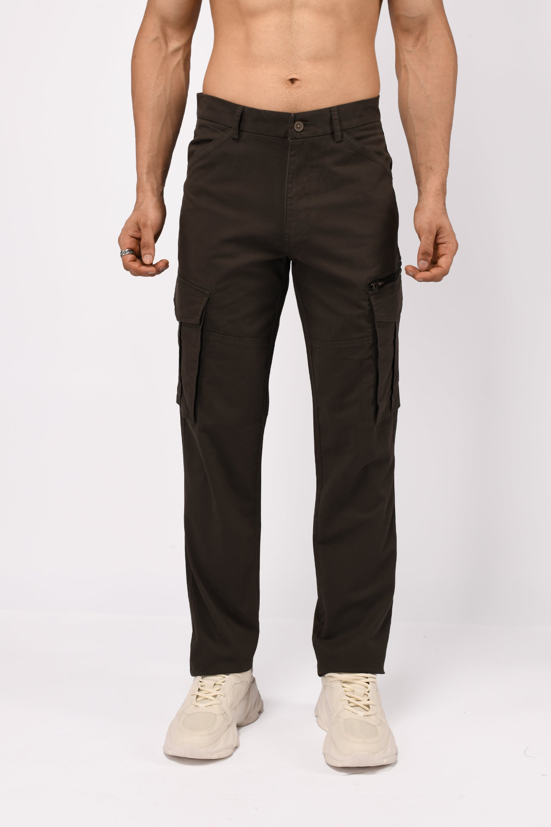 UTILITY ZIP CARGO PANTS IN DARK OLIVE