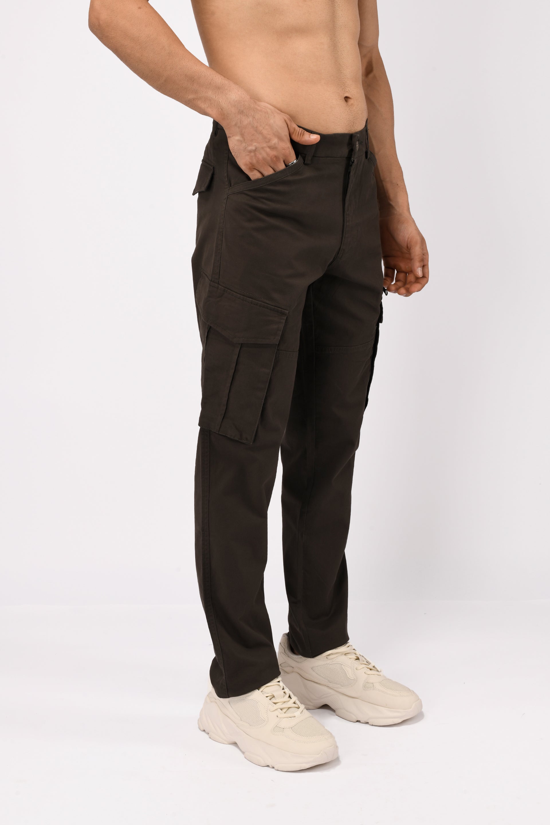 UTILITY ZIP CARGO PANTS IN DARK OLIVE
