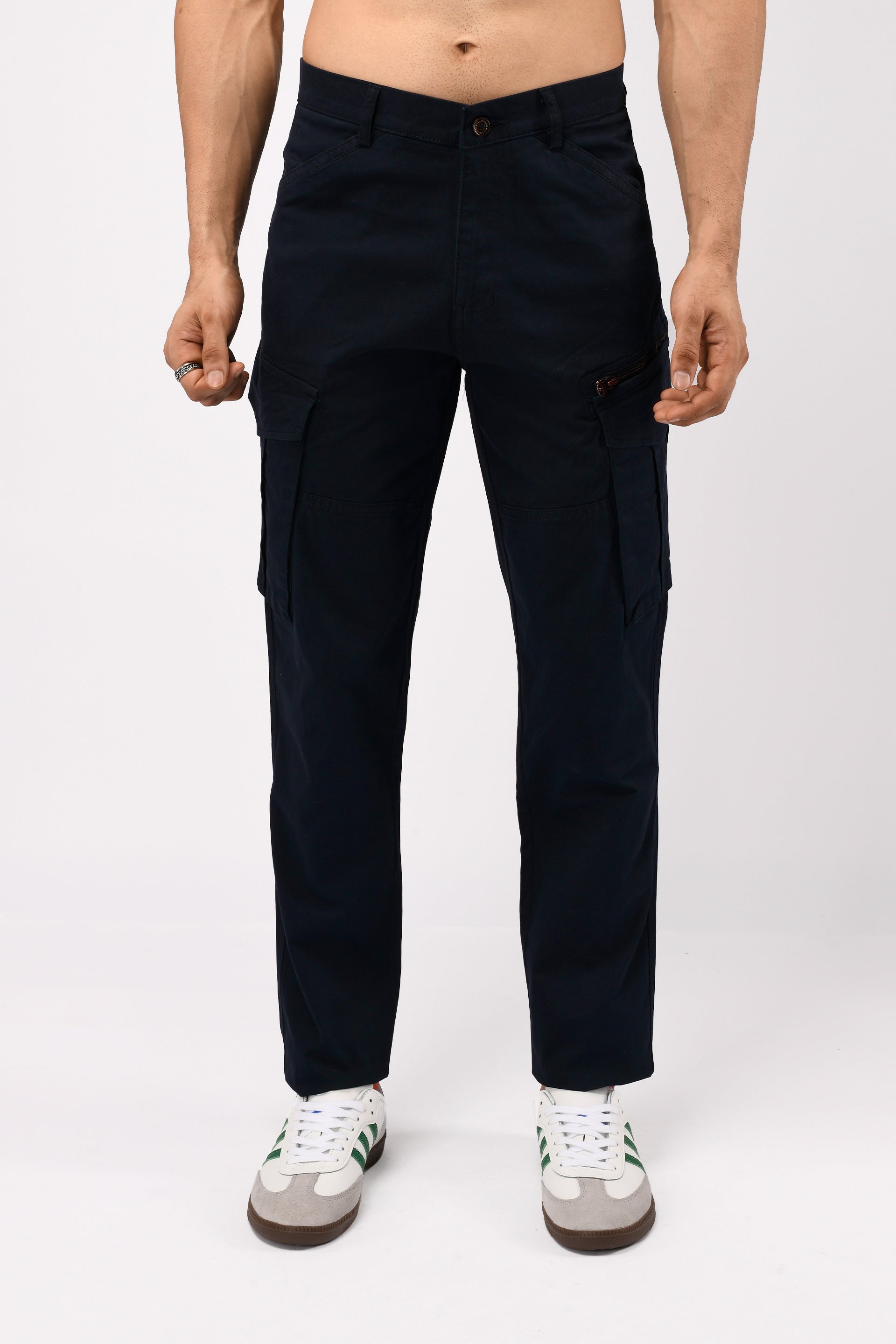 UTILITY ZIP CARGO PANTS IN NAVY