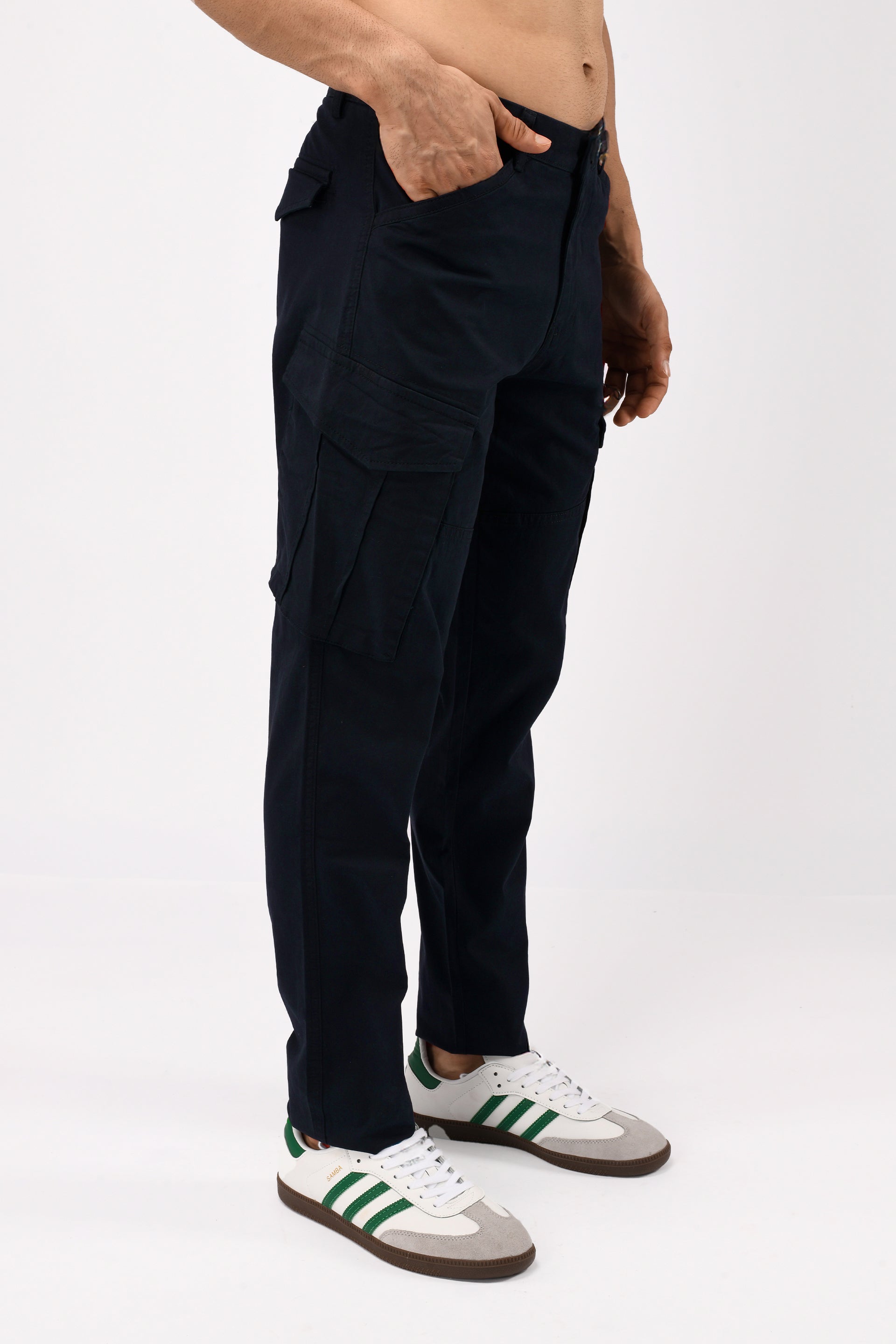 UTILITY ZIP CARGO PANTS IN NAVY