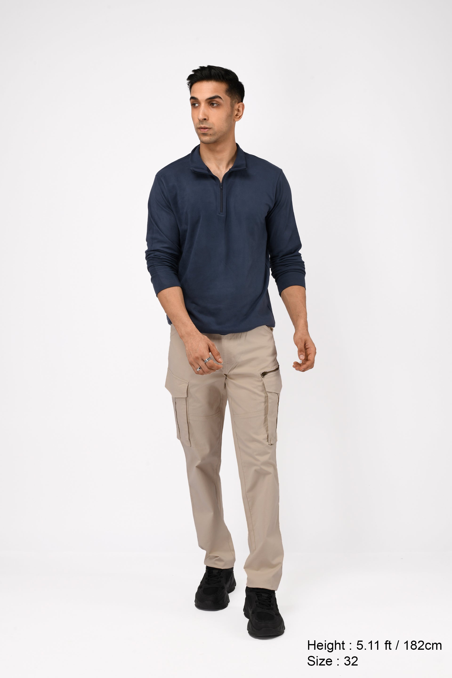 UTILITY ZIP CARGO PANTS IN CREAM