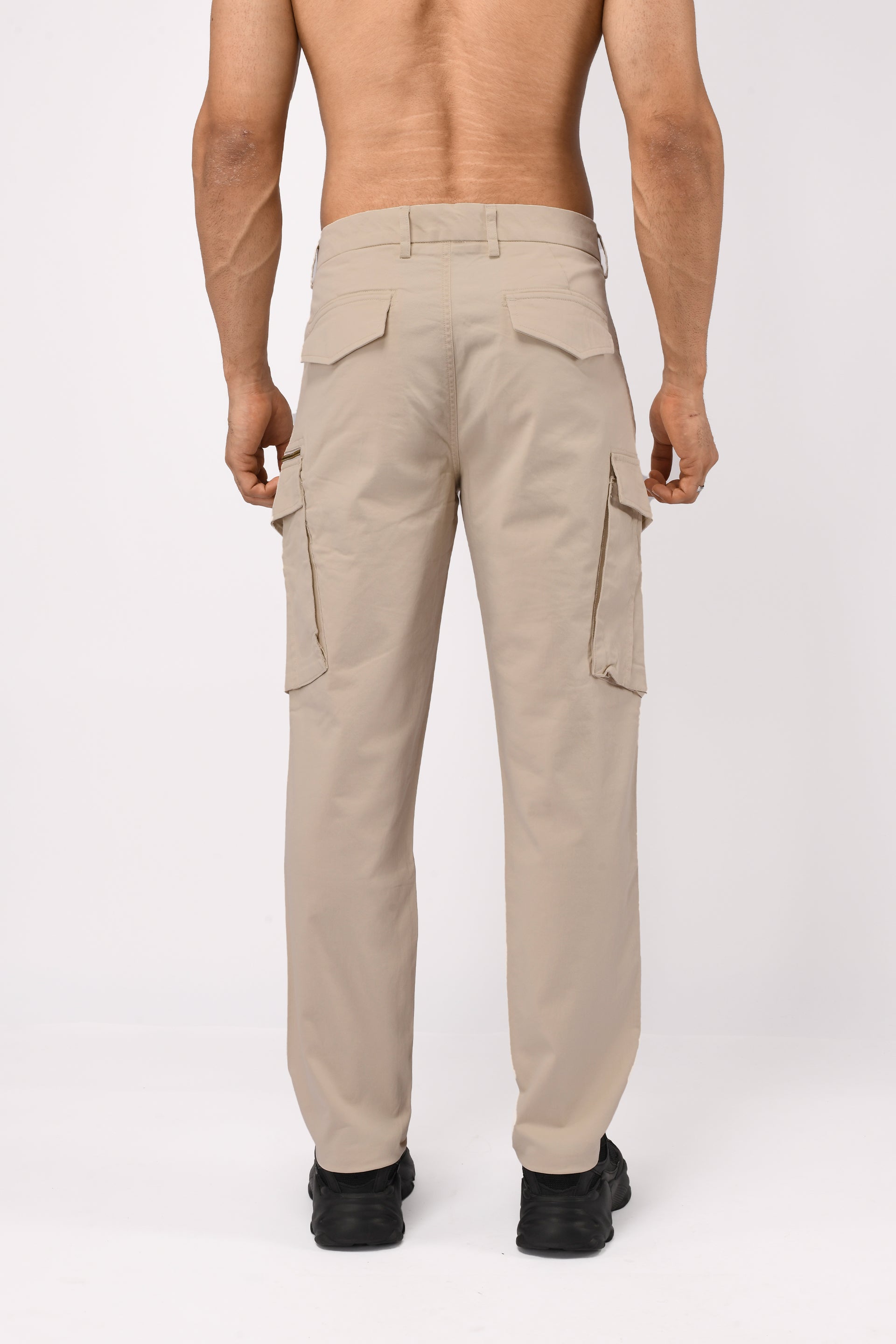 UTILITY ZIP CARGO PANTS IN CREAM