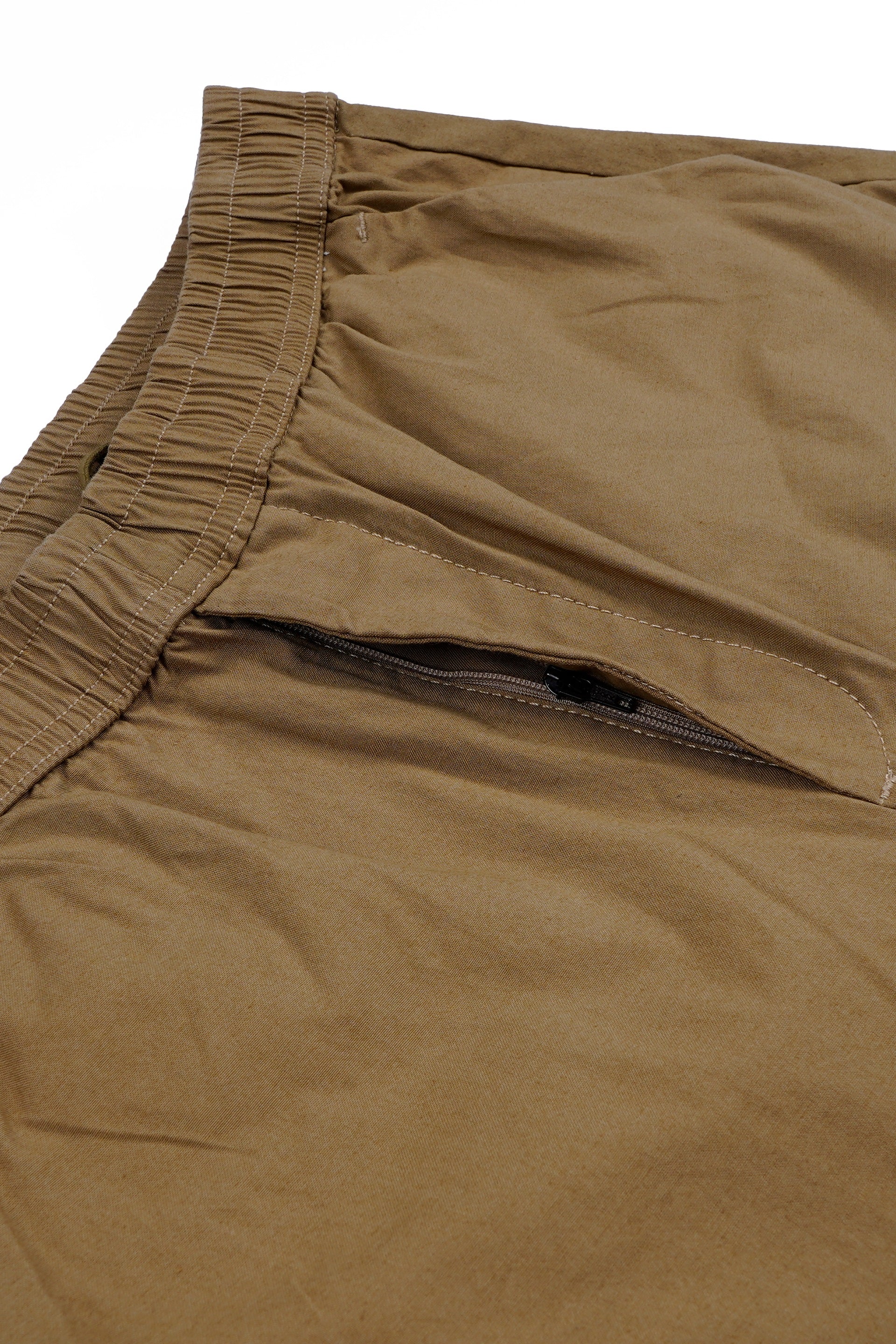RELAXED LIGHT COTTON JOGGERS IN KHAKI