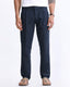 Raw Slub Pleated Trouser In Navy