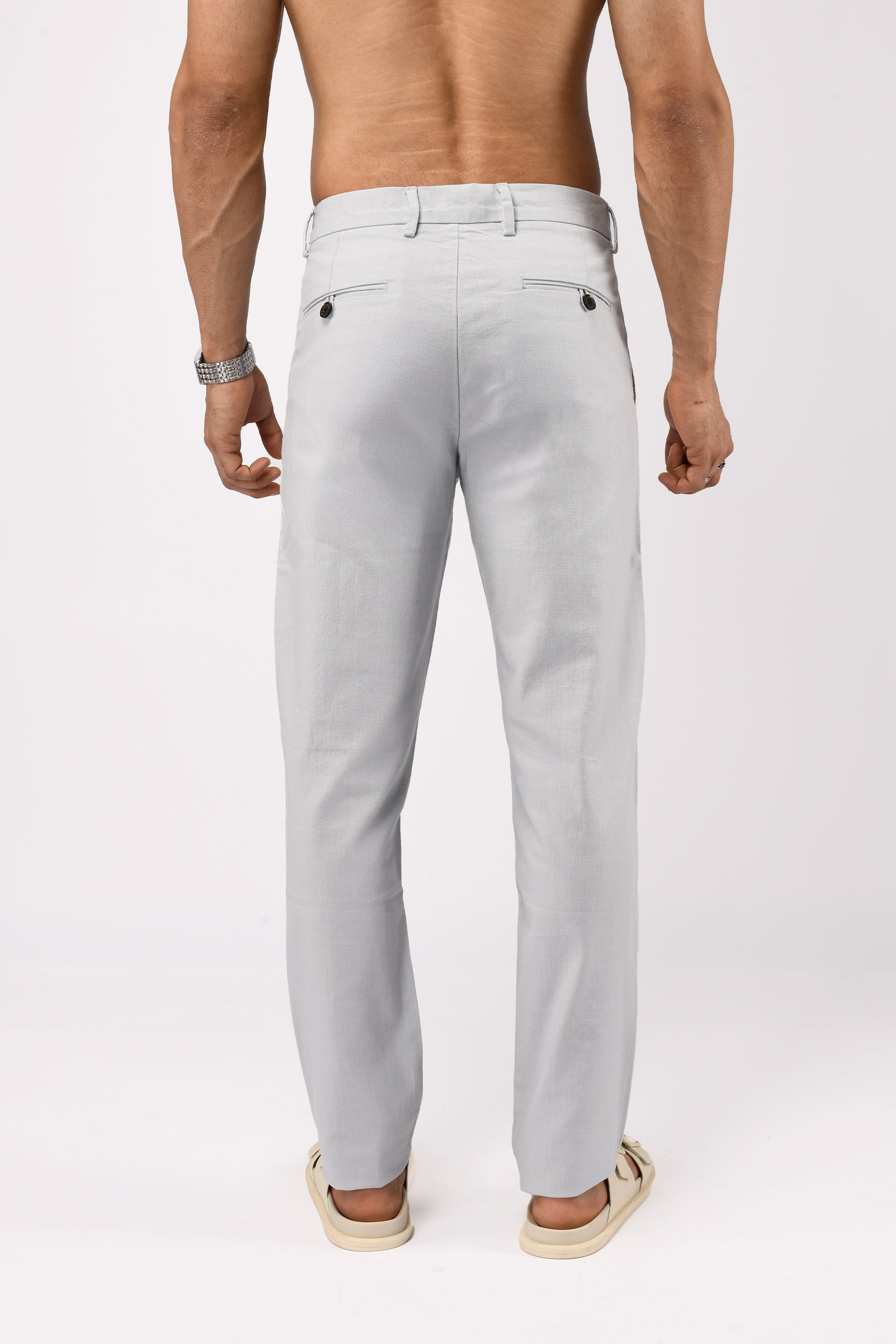 TIMELESS COTTON CHINOS- LINEN FEELS IN SKY BLUE