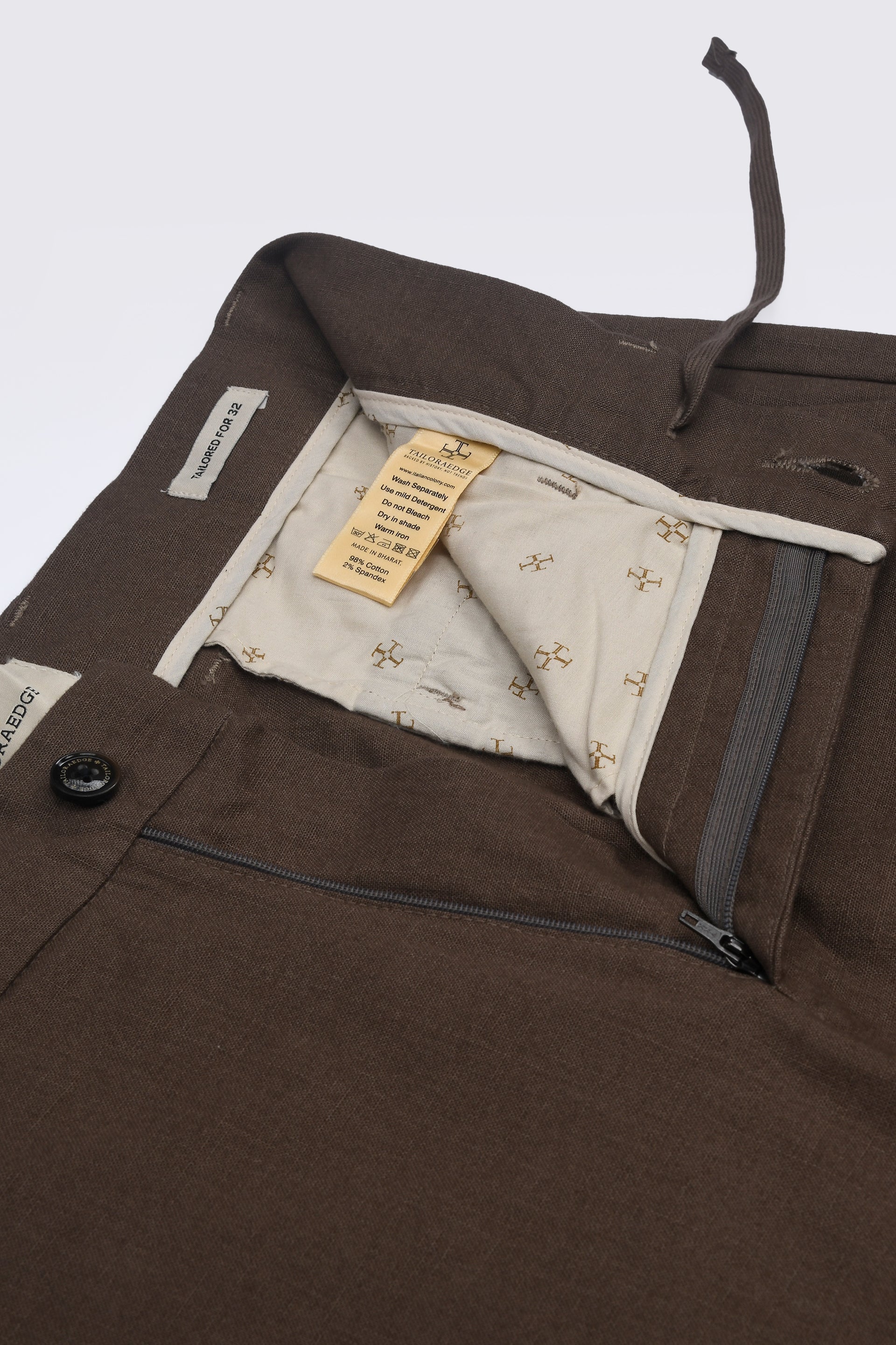 TIMELESS COTTON CHINOS- LINEN FEELS IN FURBROWN