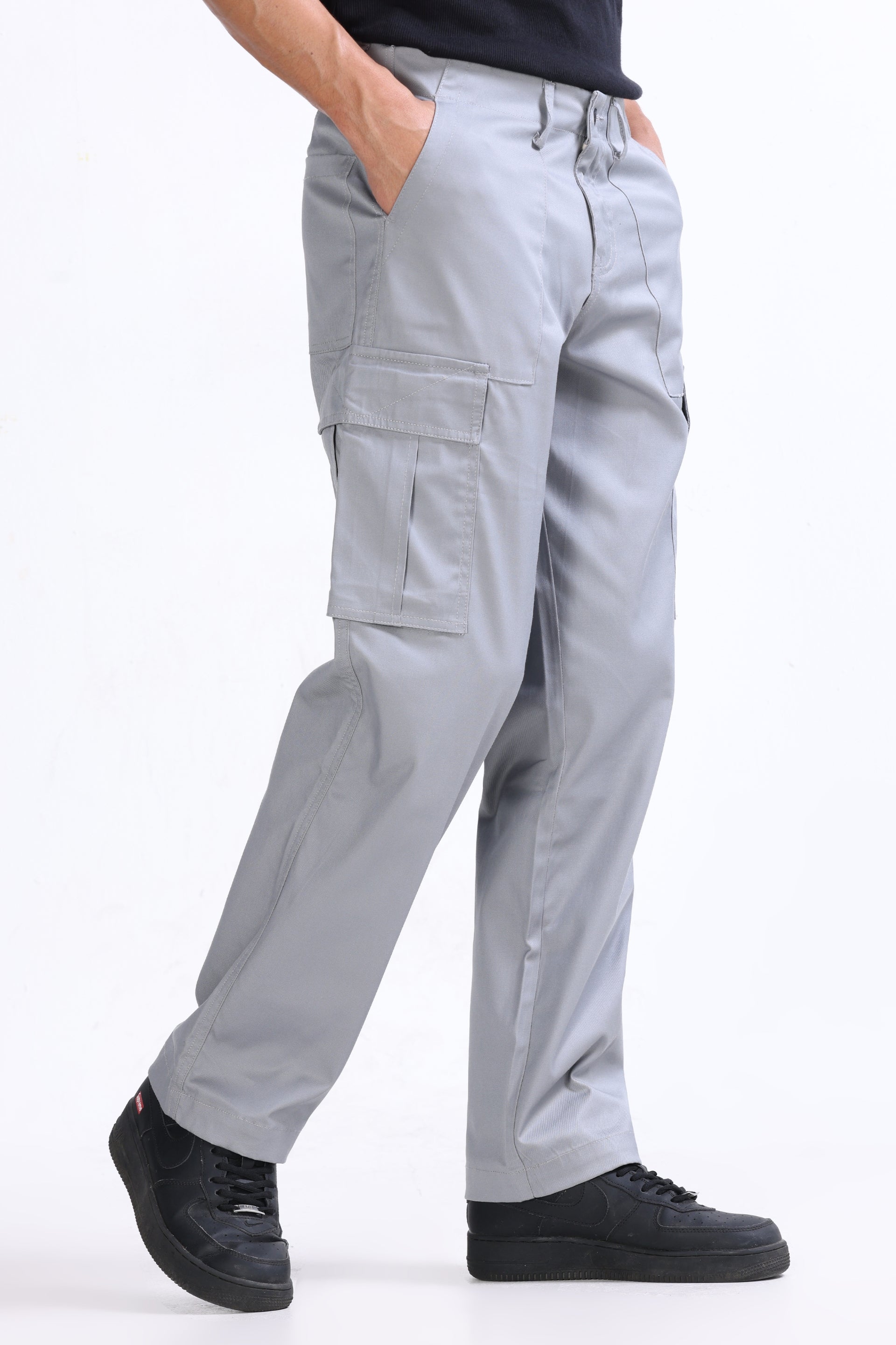 MASON RELAXED CARGO PANTS IN LIGHT GREY