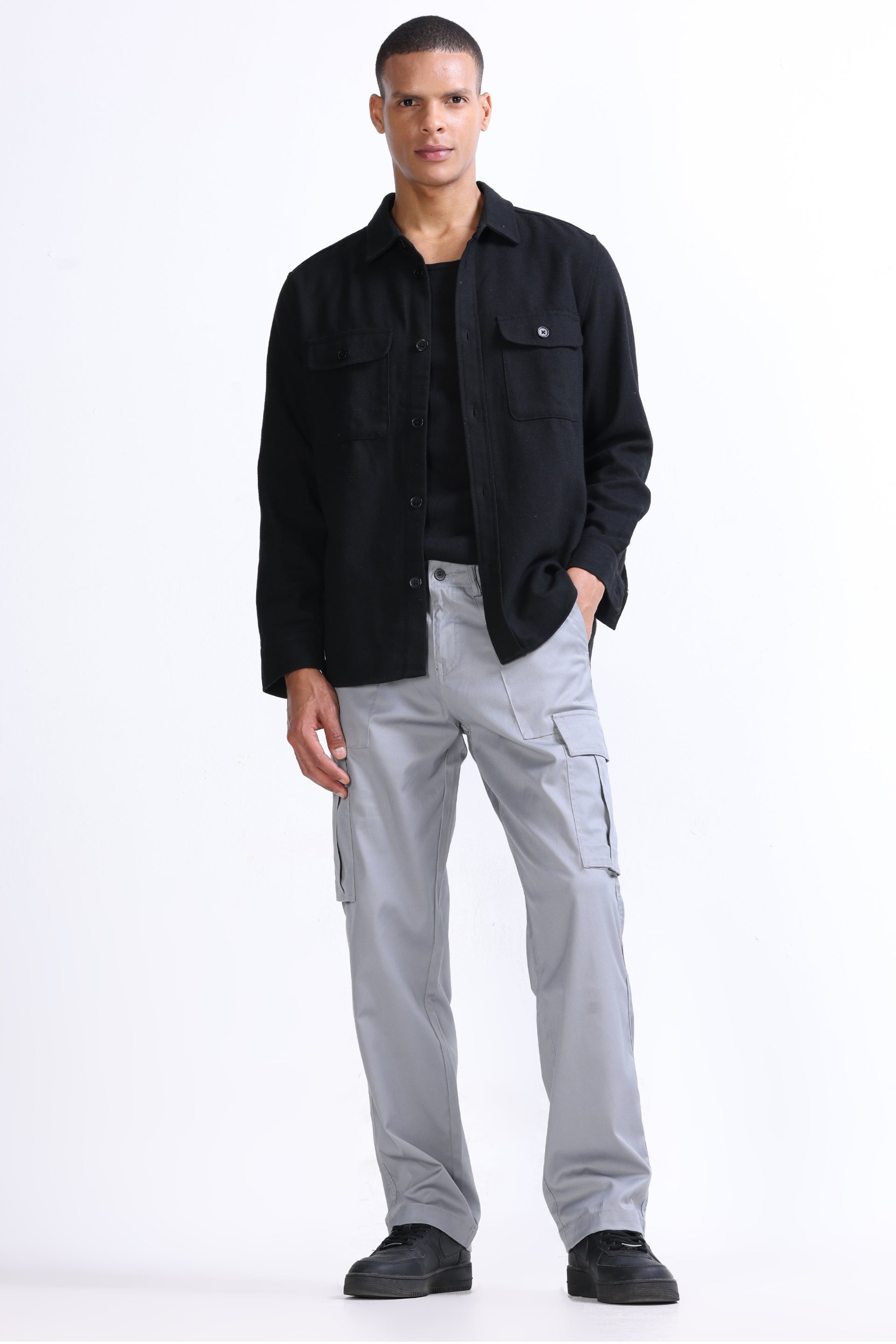 MASON RELAXED CARGO PANTS IN LIGHT GREY