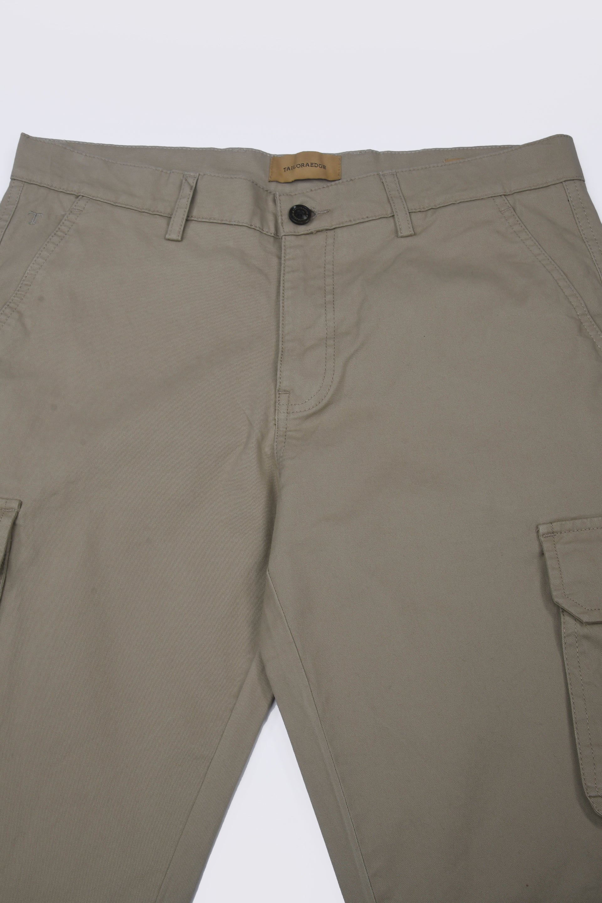ELEVATED TWILL TAILORED CARGO PANTS IN BEIGE