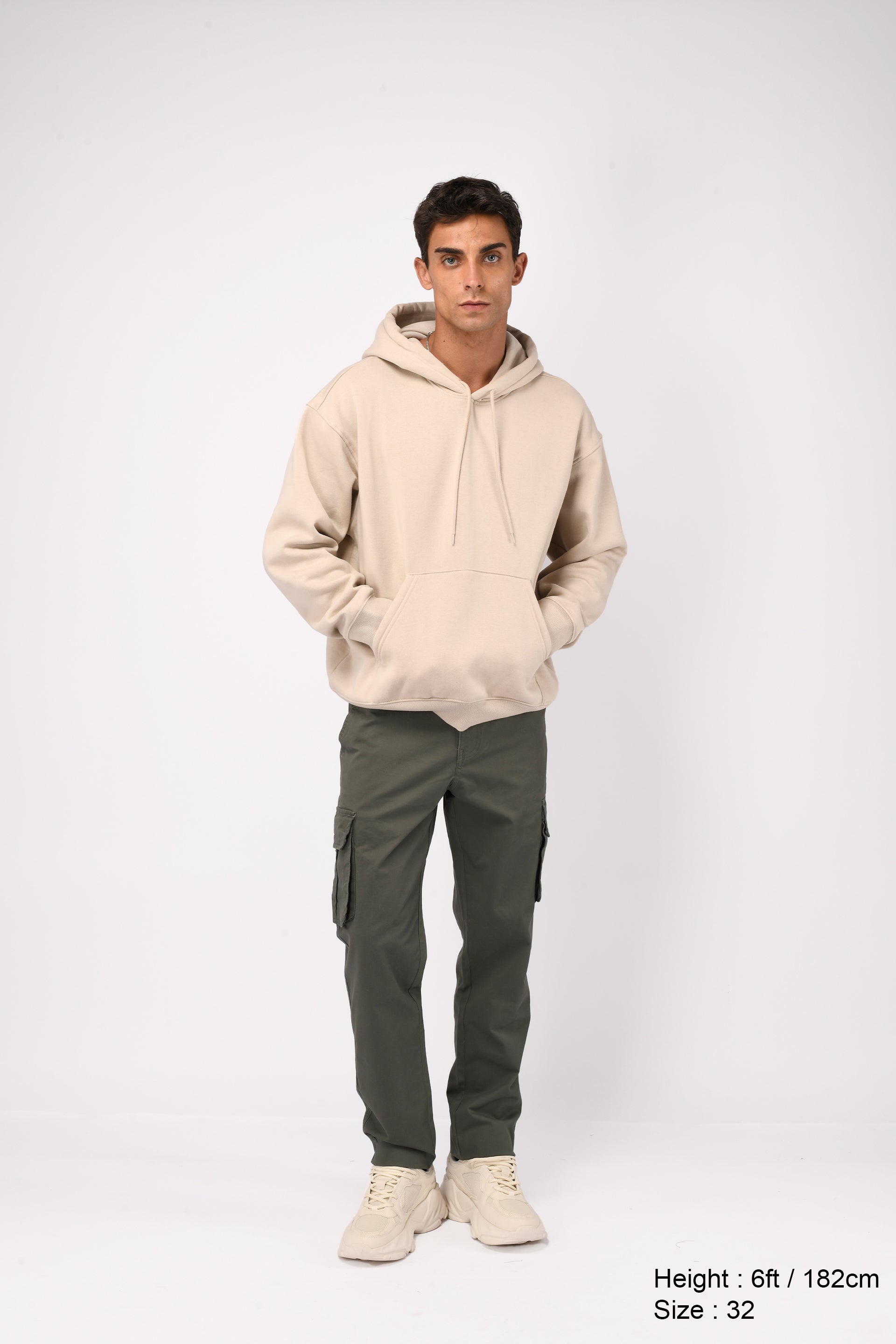 ELEVATED TWILL TAILORED CARGO PANTS IN OLIVE