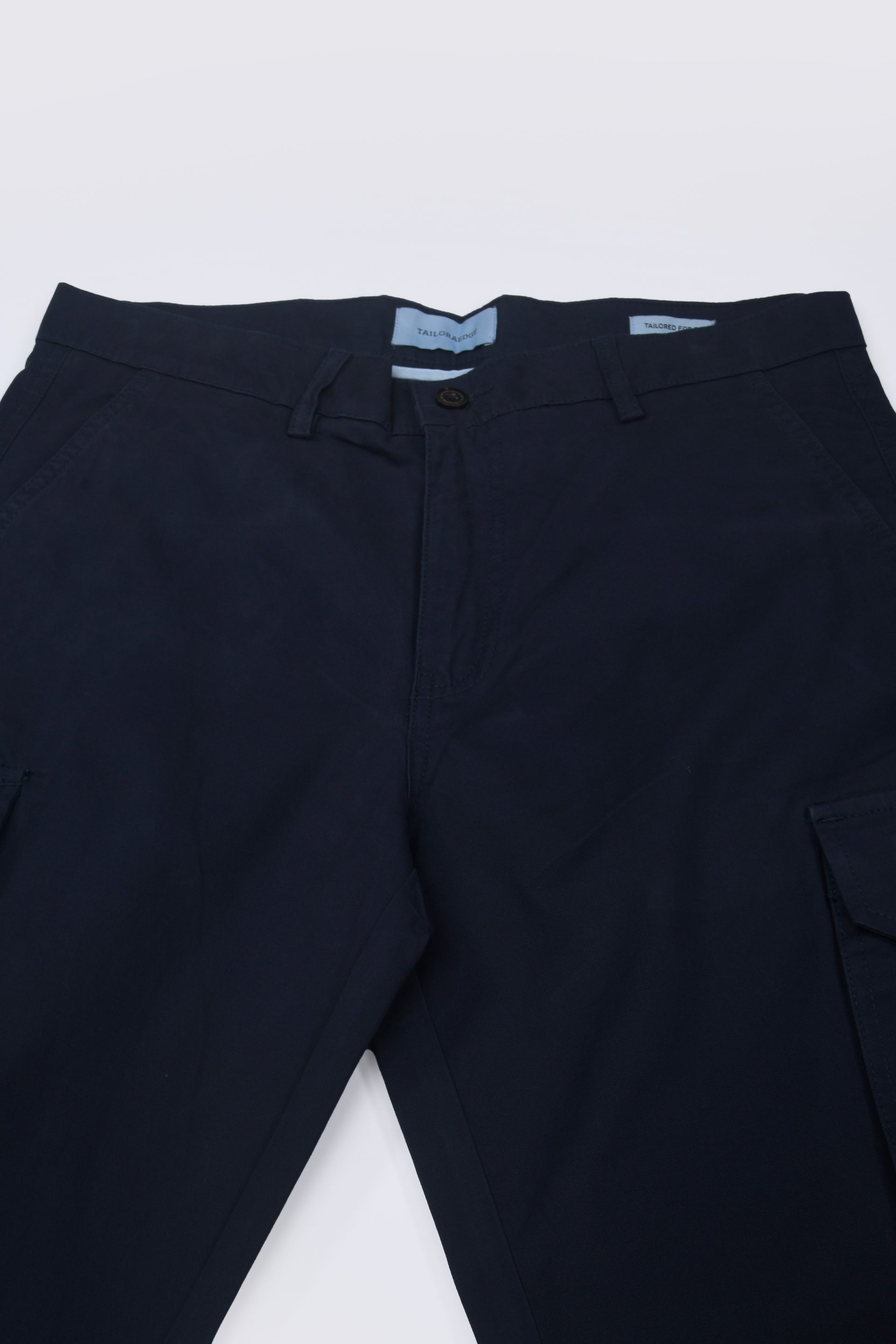 ELEVATED TWILL TAILORED CARGO PANTS IN NAVY