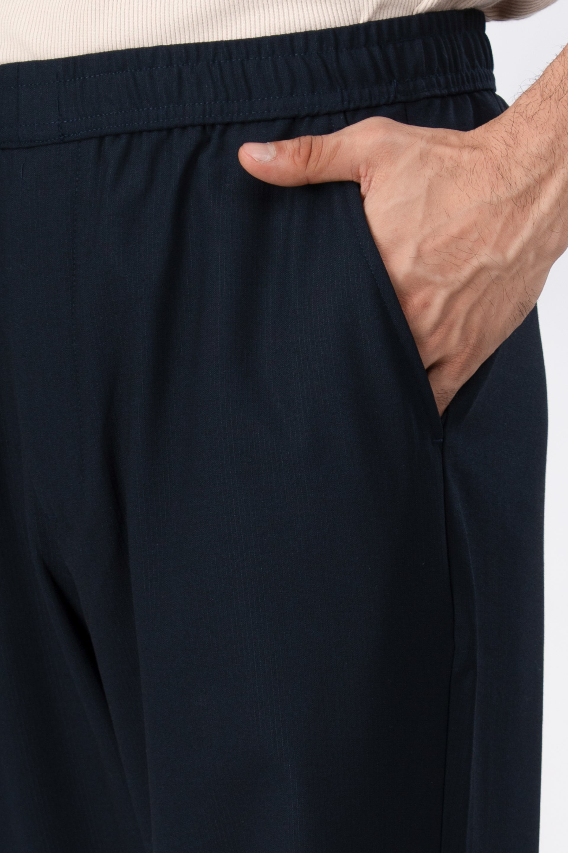 Easy Iron Flexiwaist Relaxed Trouser In Blue