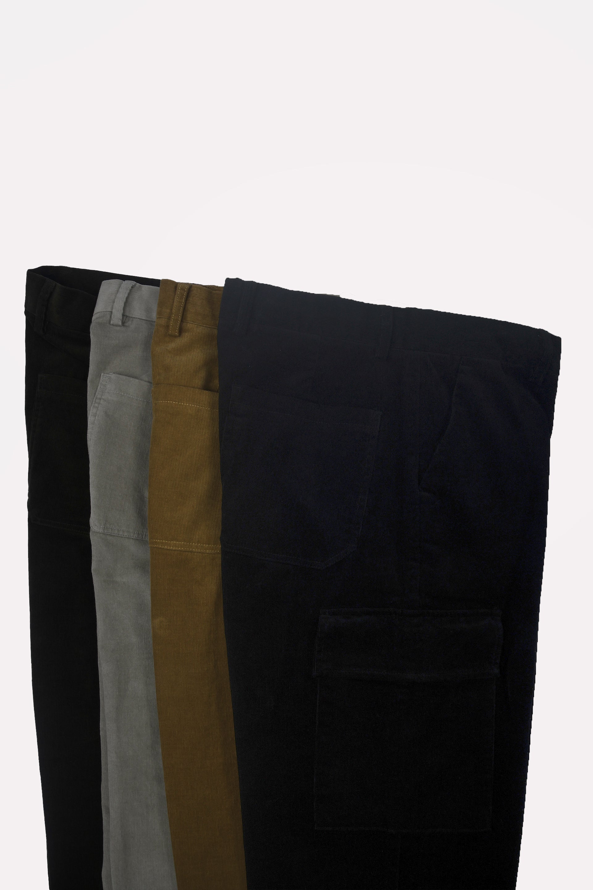 SOFT CORDUROY RELAXED CARGO PANTS IN BEIGE