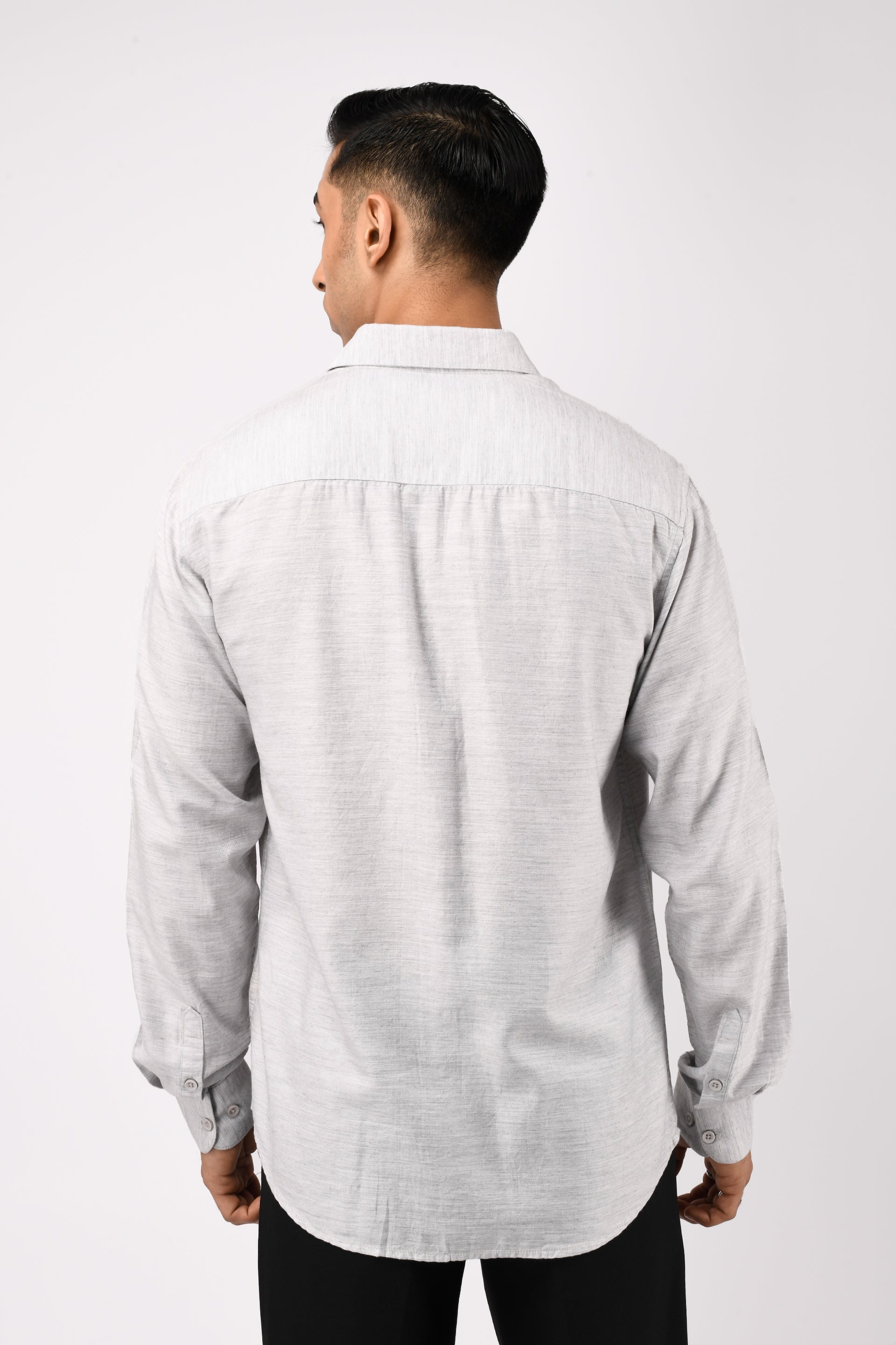 SOFT LYOCELL MELANGE SHIRT IN WHITE