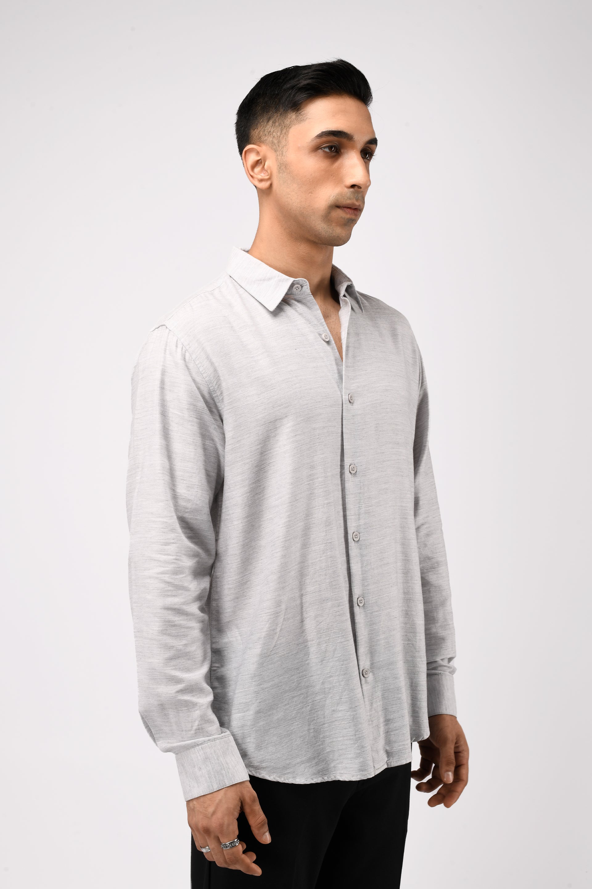 SOFT LYOCELL MELANGE SHIRT IN WHITE