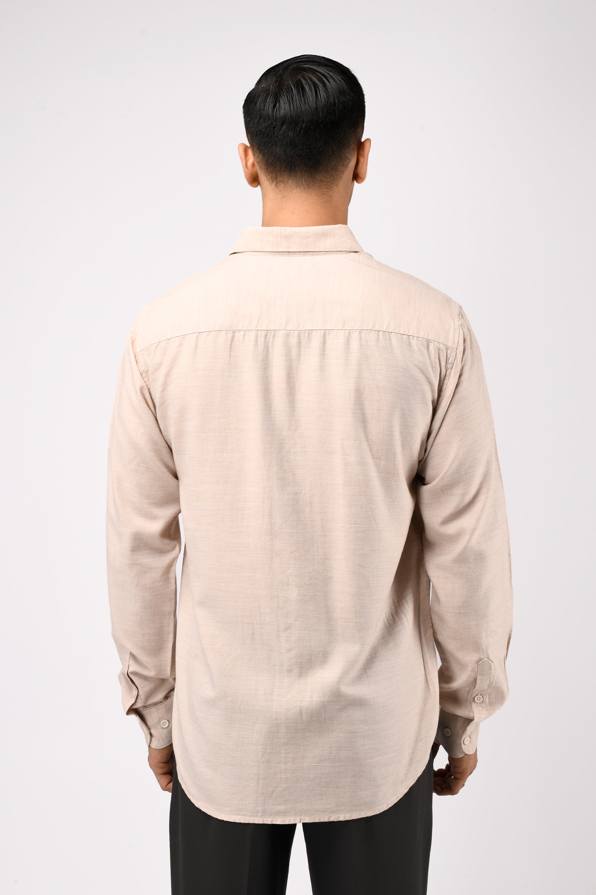 SOFT LYOCELL MELANGE SHIRT IN CREAM