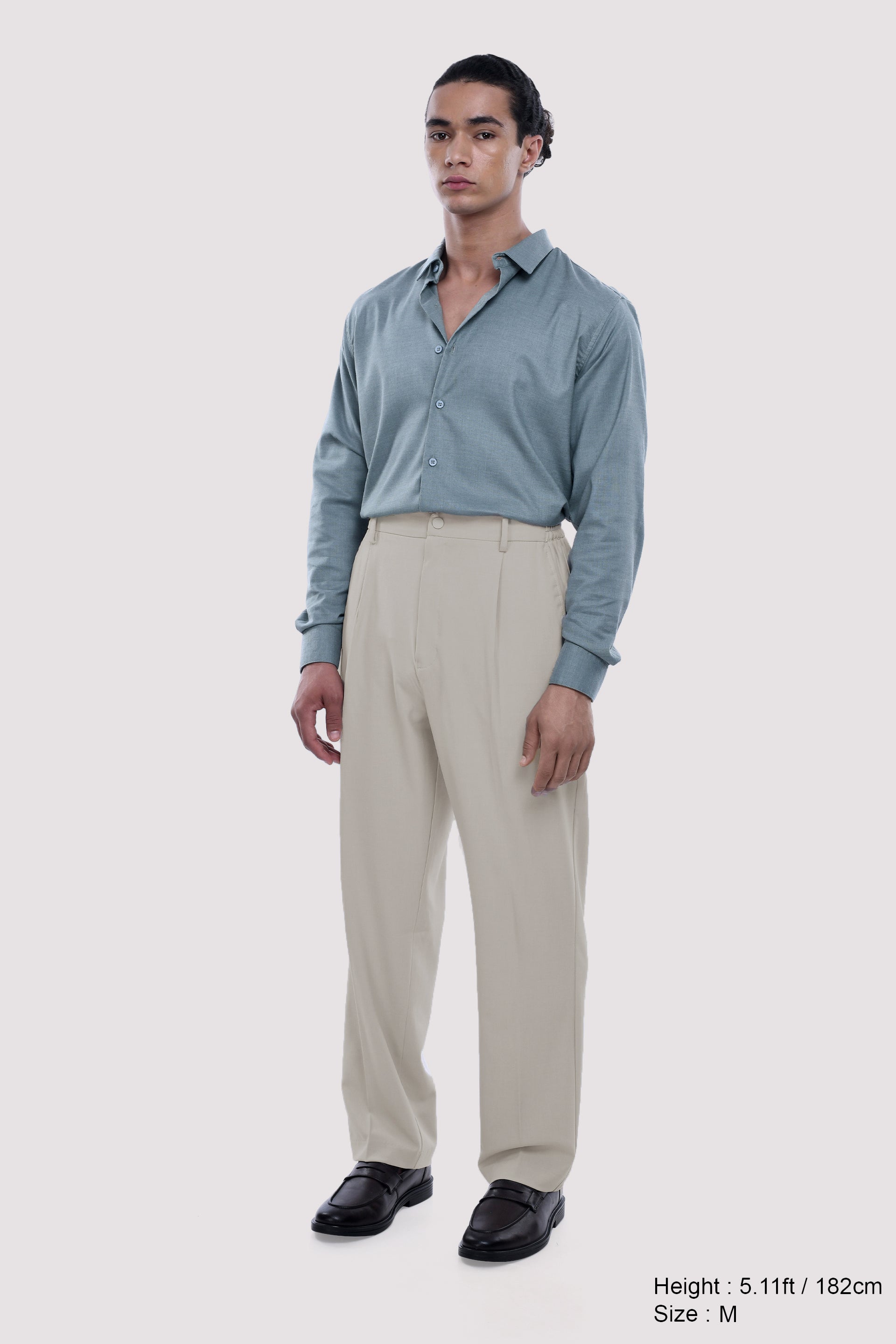 SOFT IRON RELAXED TROUSERS IN CREAM