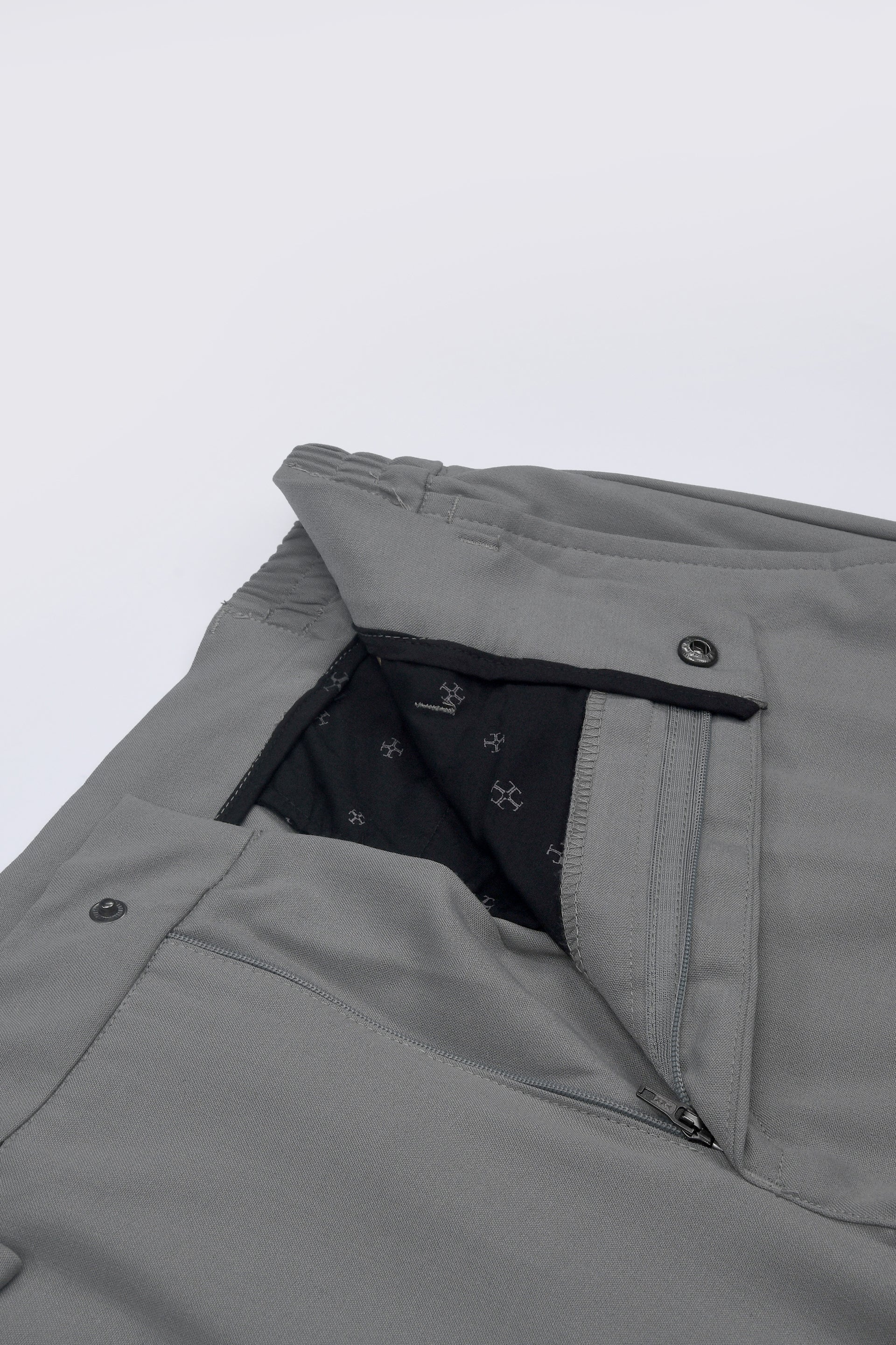 SOFT IRON RELAXED TROUSERS IN LIGHT GREY