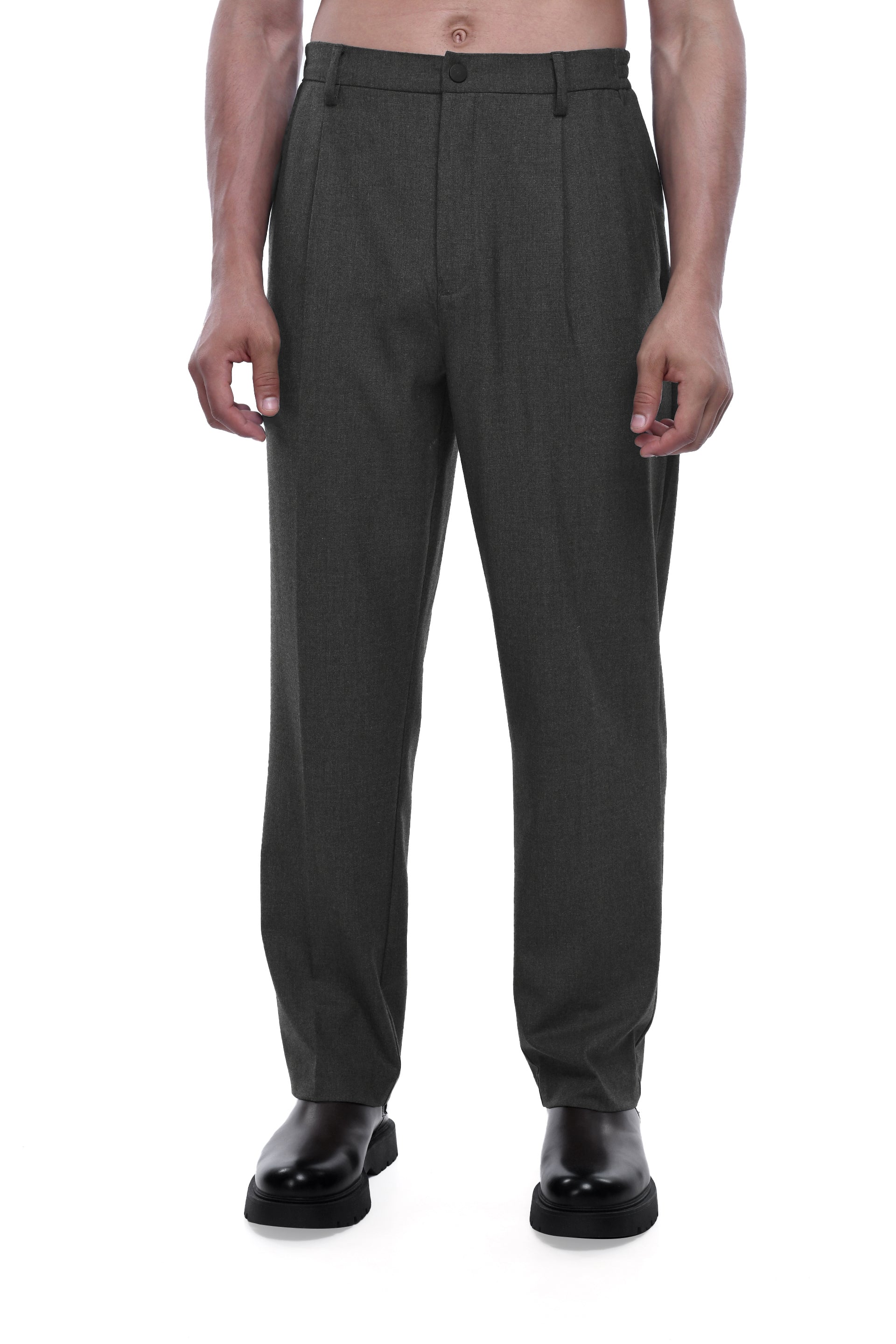 SOFT IRON RELAXED TROUSERS IN GREY