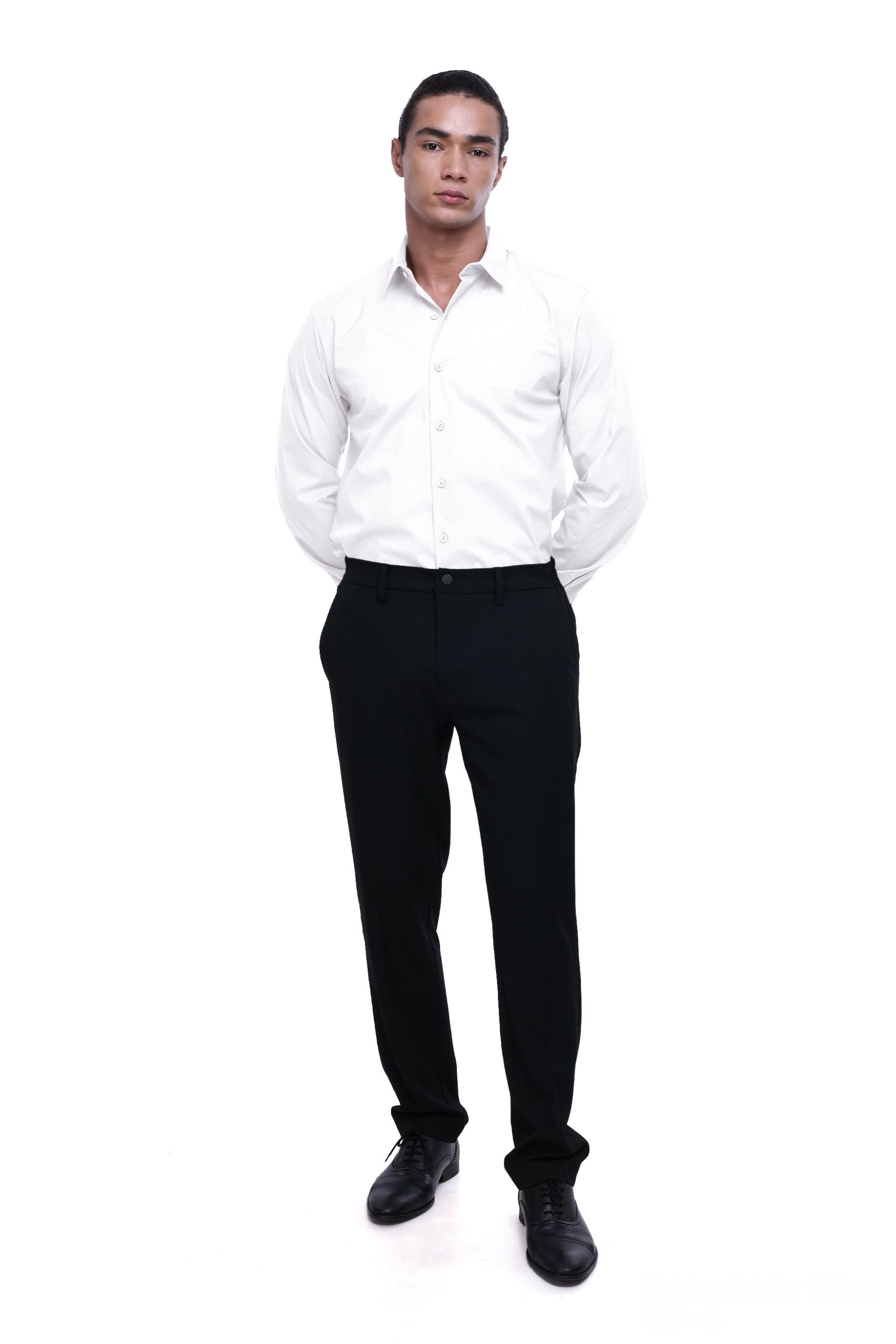 Easy Iron Office Stretch Shirt In White