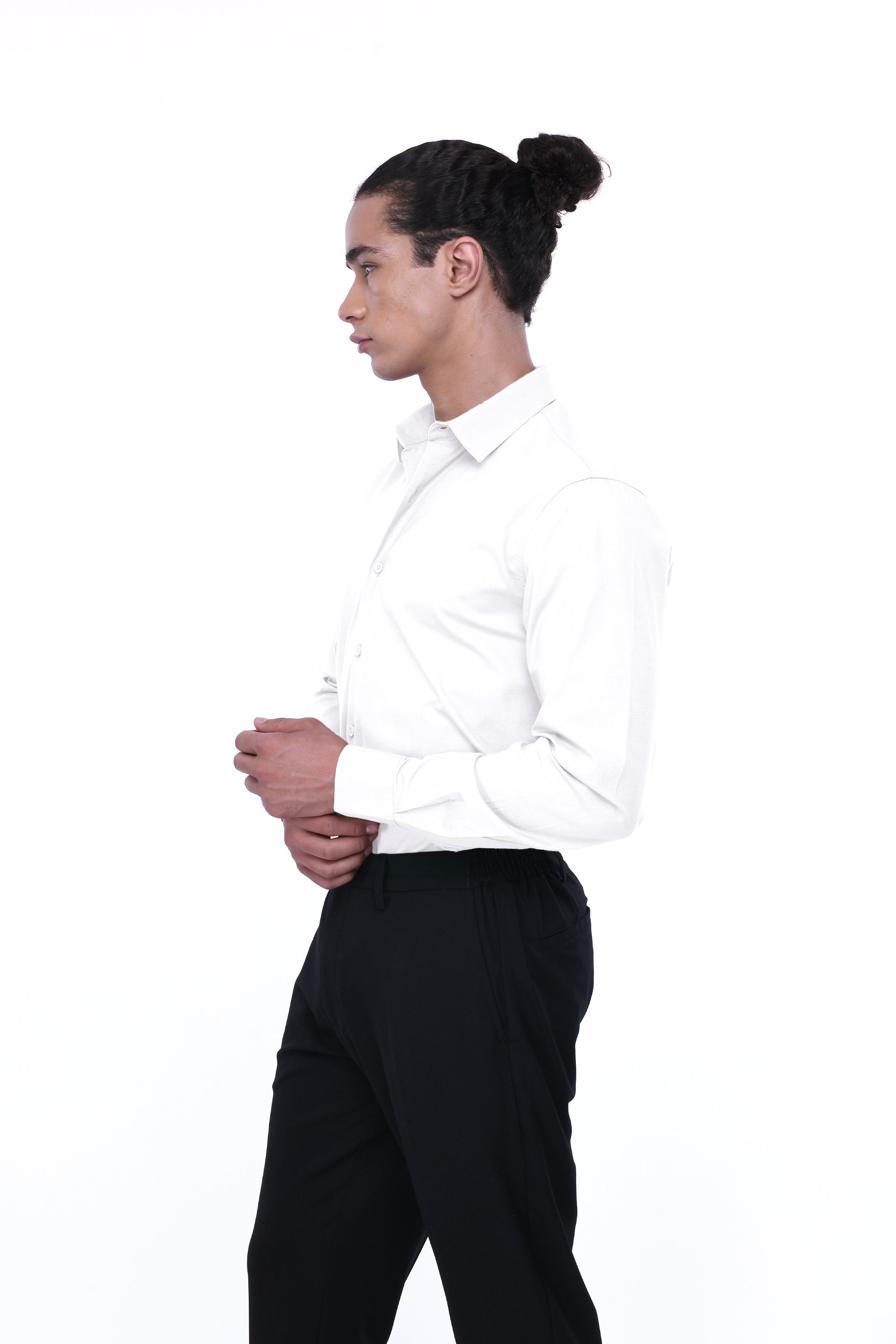 Easy Iron Office Stretch Shirt In White