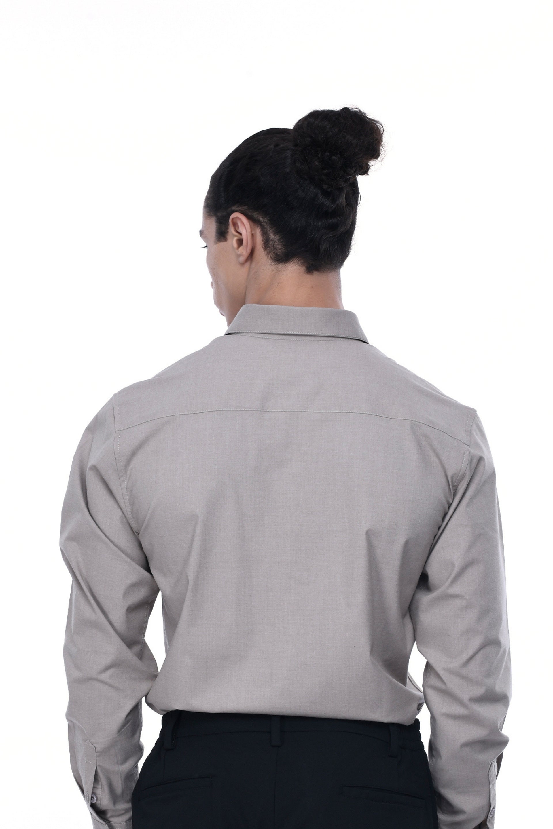 Easy Iron Office Stretch Shirt In Beige