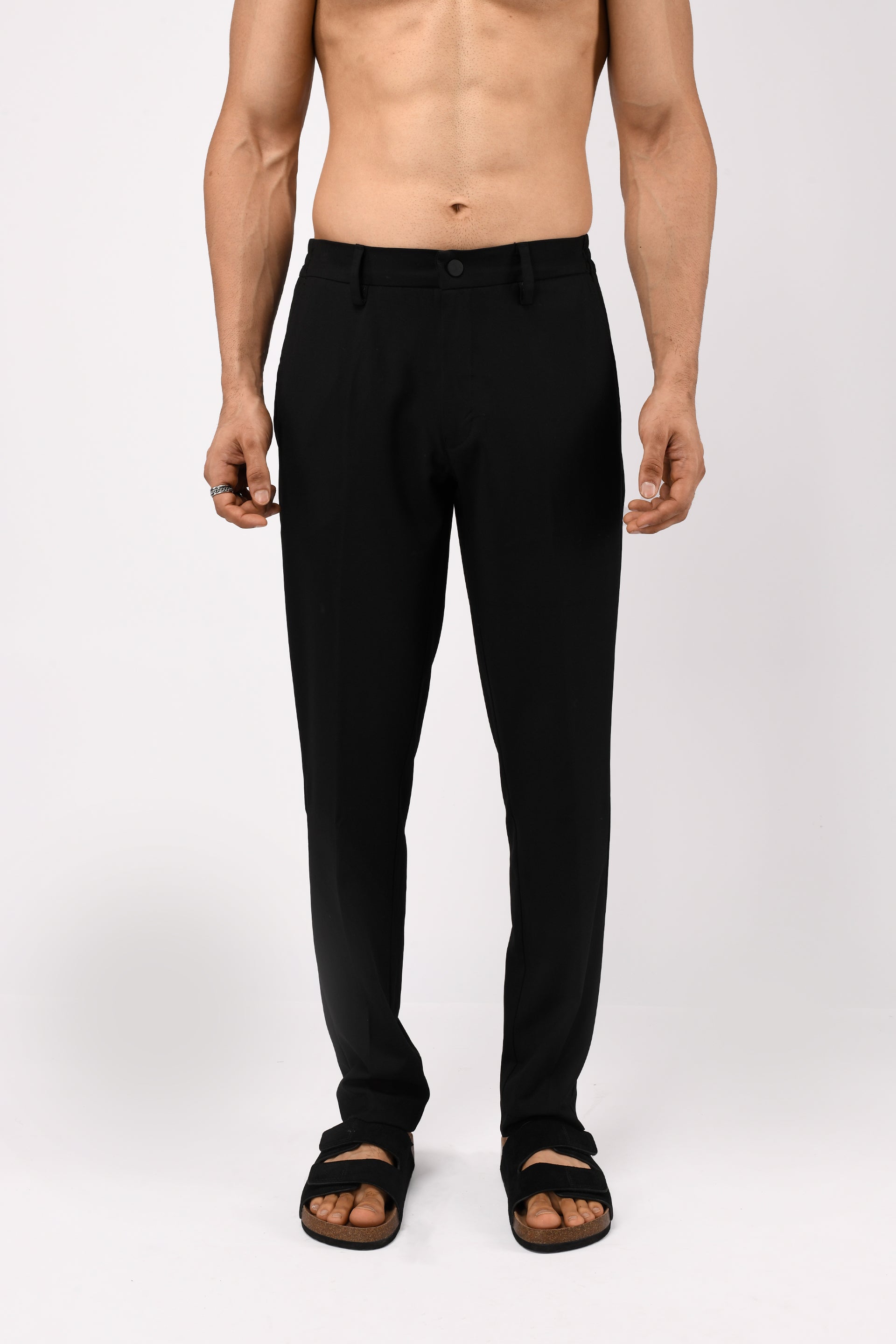 SOFT IRON TAILORED TROUSERS IN BLACK